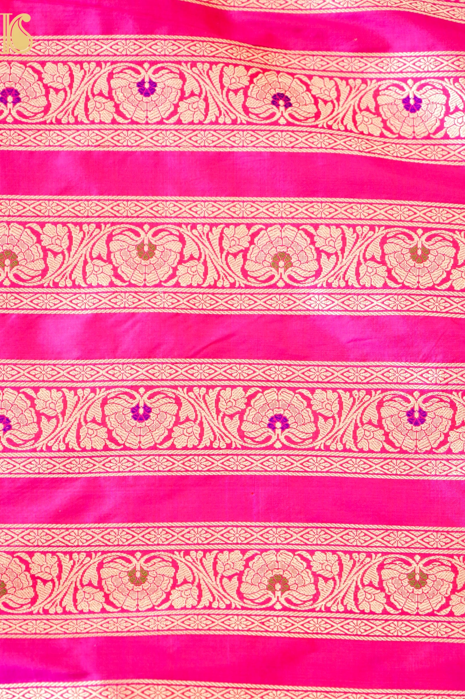 Handloom Banarasi Katan Silk Kalidar Phoolwari Lehenga