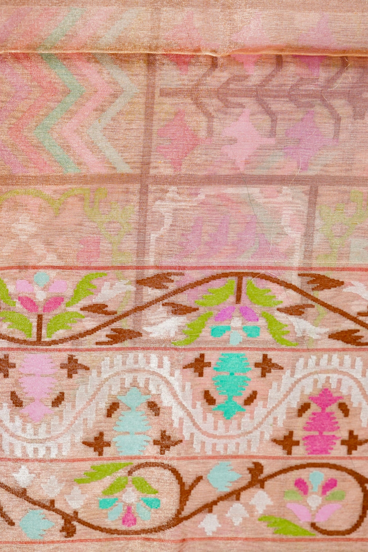 Handloom Banarasi Real Silver Zari Cotton by Tissue Saree