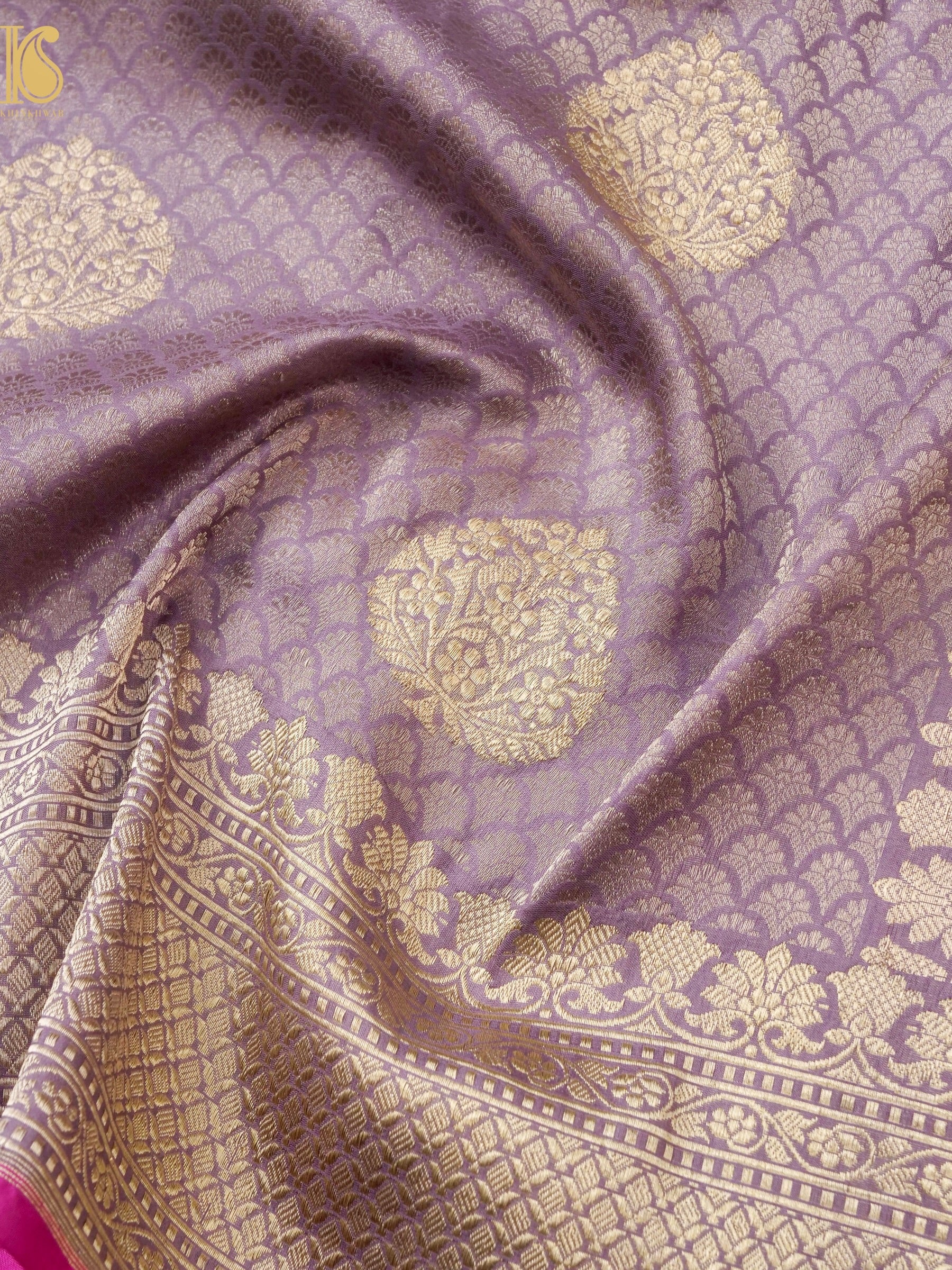 Handloom Banarasi Katan Silk Zari Tanchoi Saree with Kadwa Boota - Khinkhwab