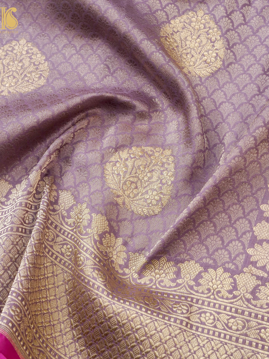 Handloom Banarasi Katan Silk Zari Tanchoi Saree with Kadwa Boota - Khinkhwab