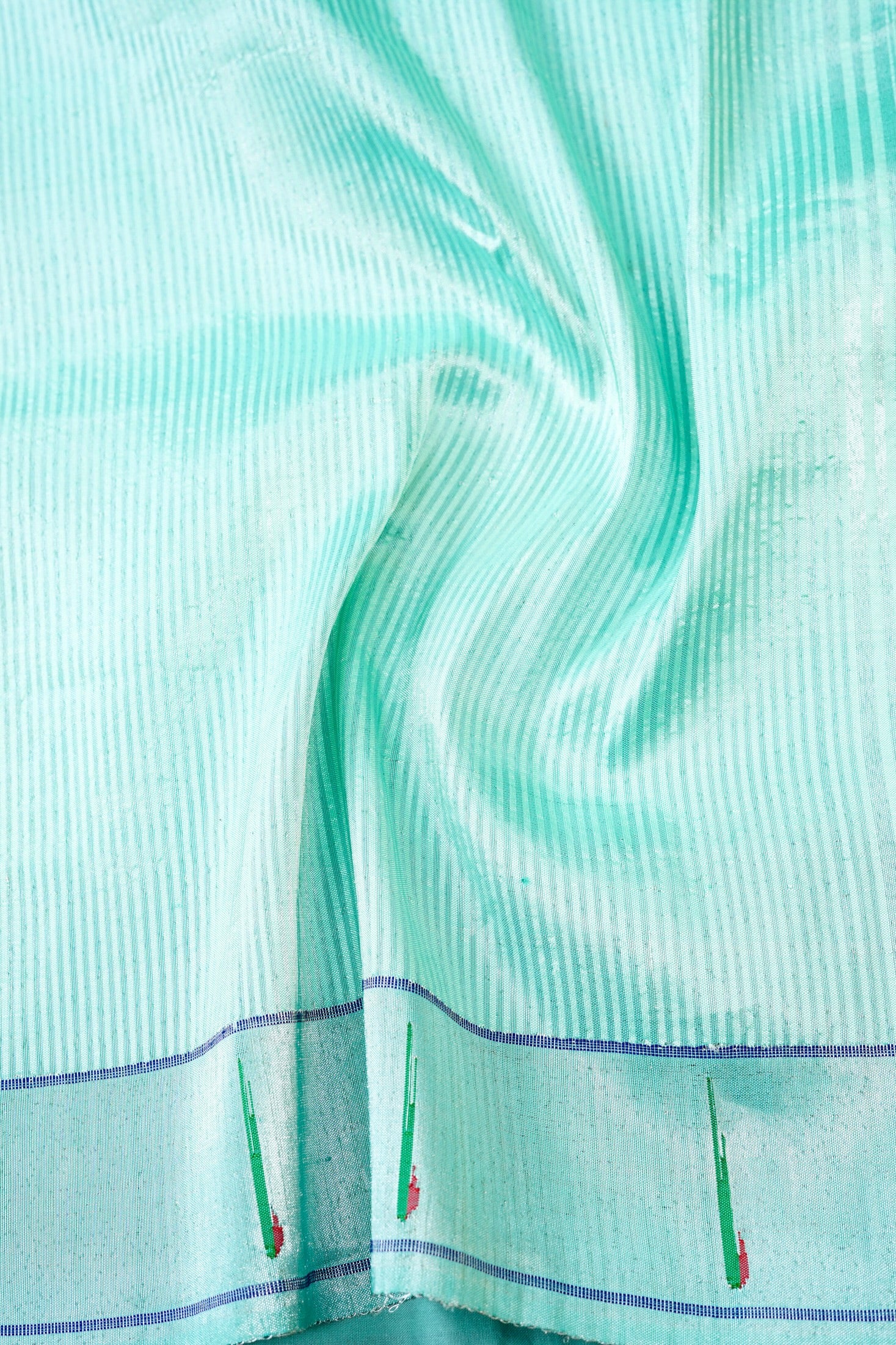 Handwoven Paithani Silk Tissue Saree with Peacock Pallu