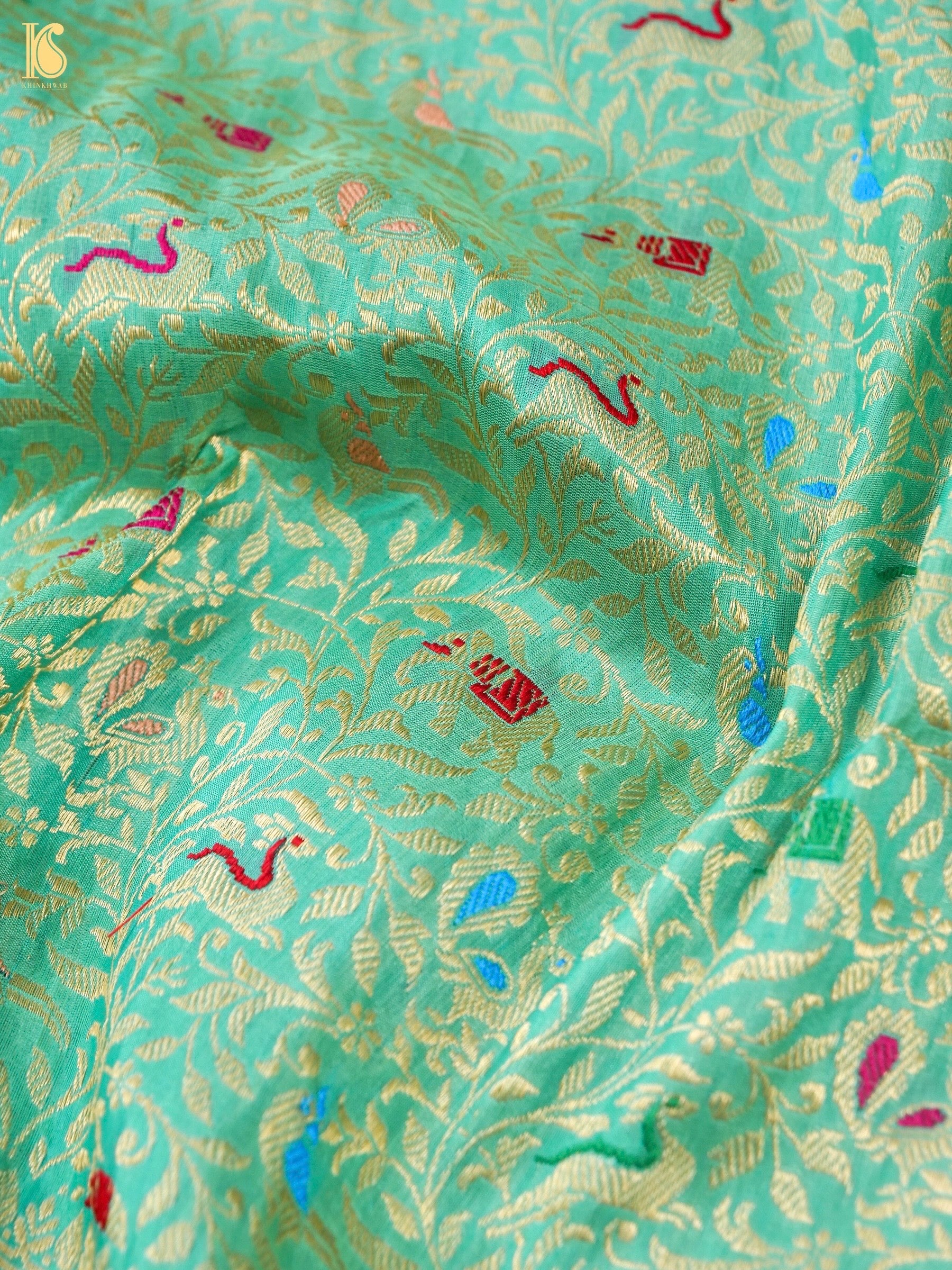 Handwoven Banarasi Katan Silk Shikargah Dupatta