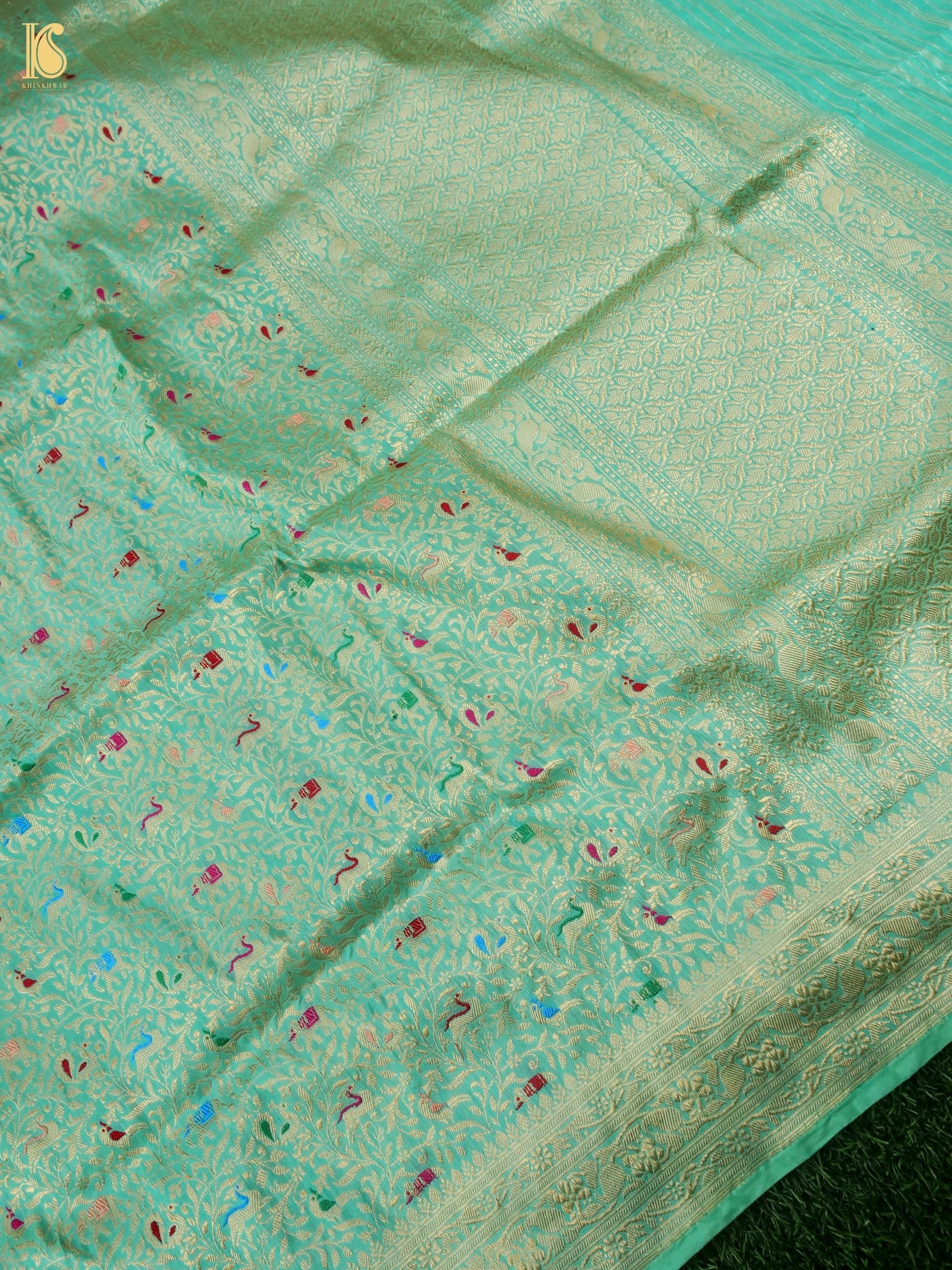 Handwoven Banarasi Katan Silk Shikargah Dupatta