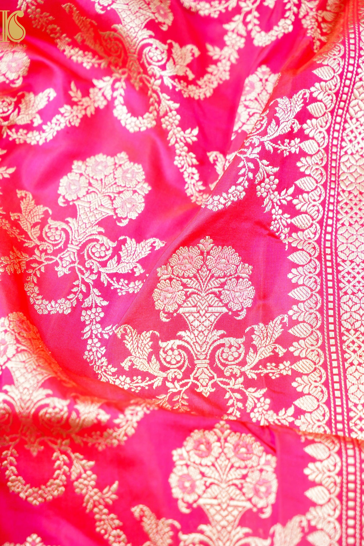 Banarasi Katan Silk Handwoven Kadwa Jaal Saree