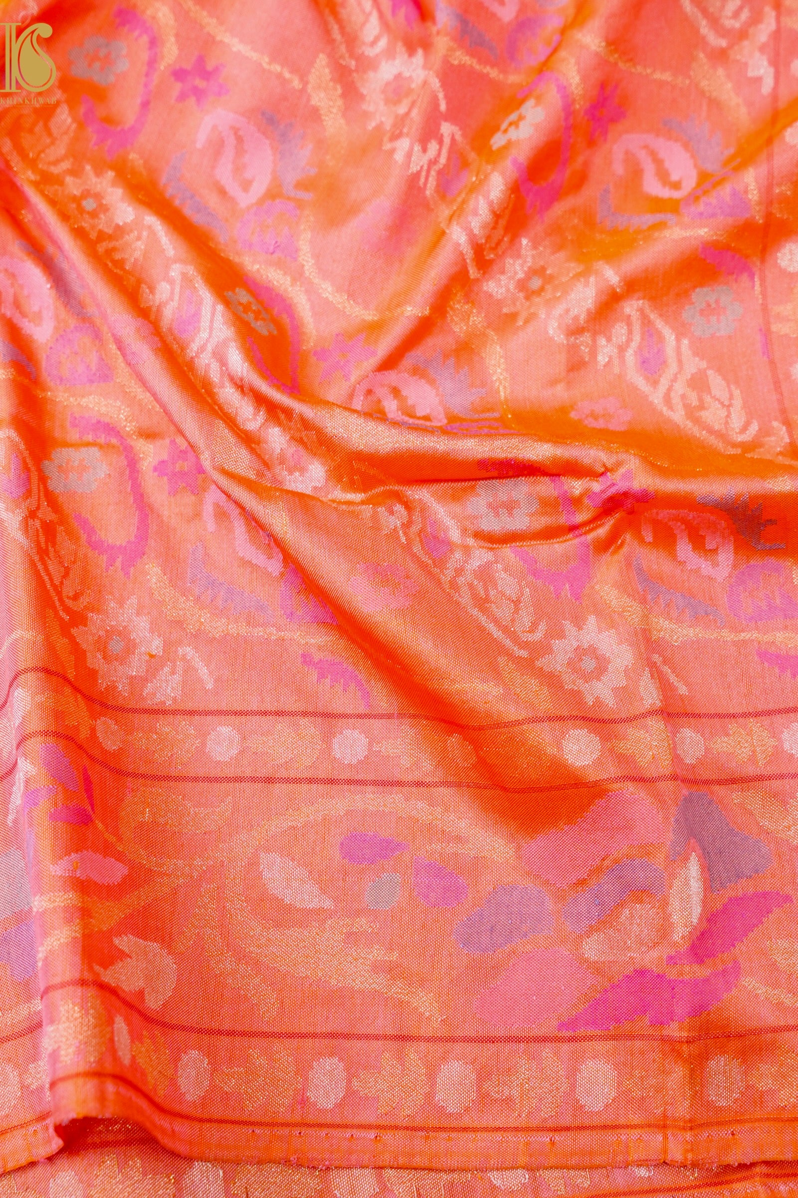 Handloom Banarasi Real Silver Zari Cotton Silk Saree
