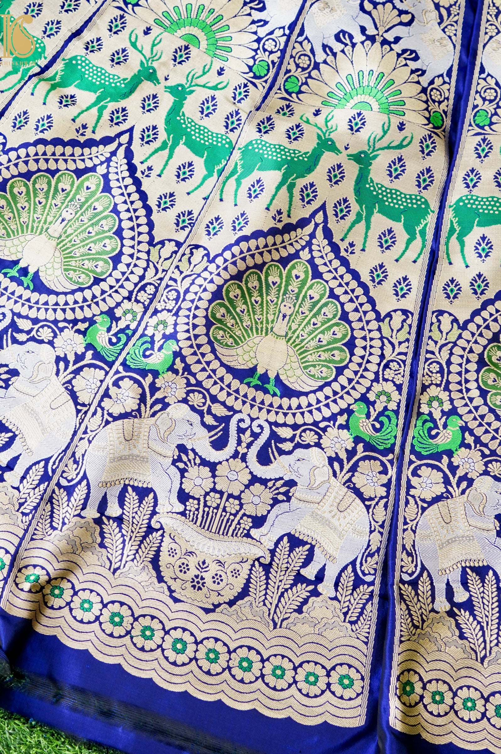 Handloom Banarasi Katan Silk Kalidar Mayura Gajraj Lehenga