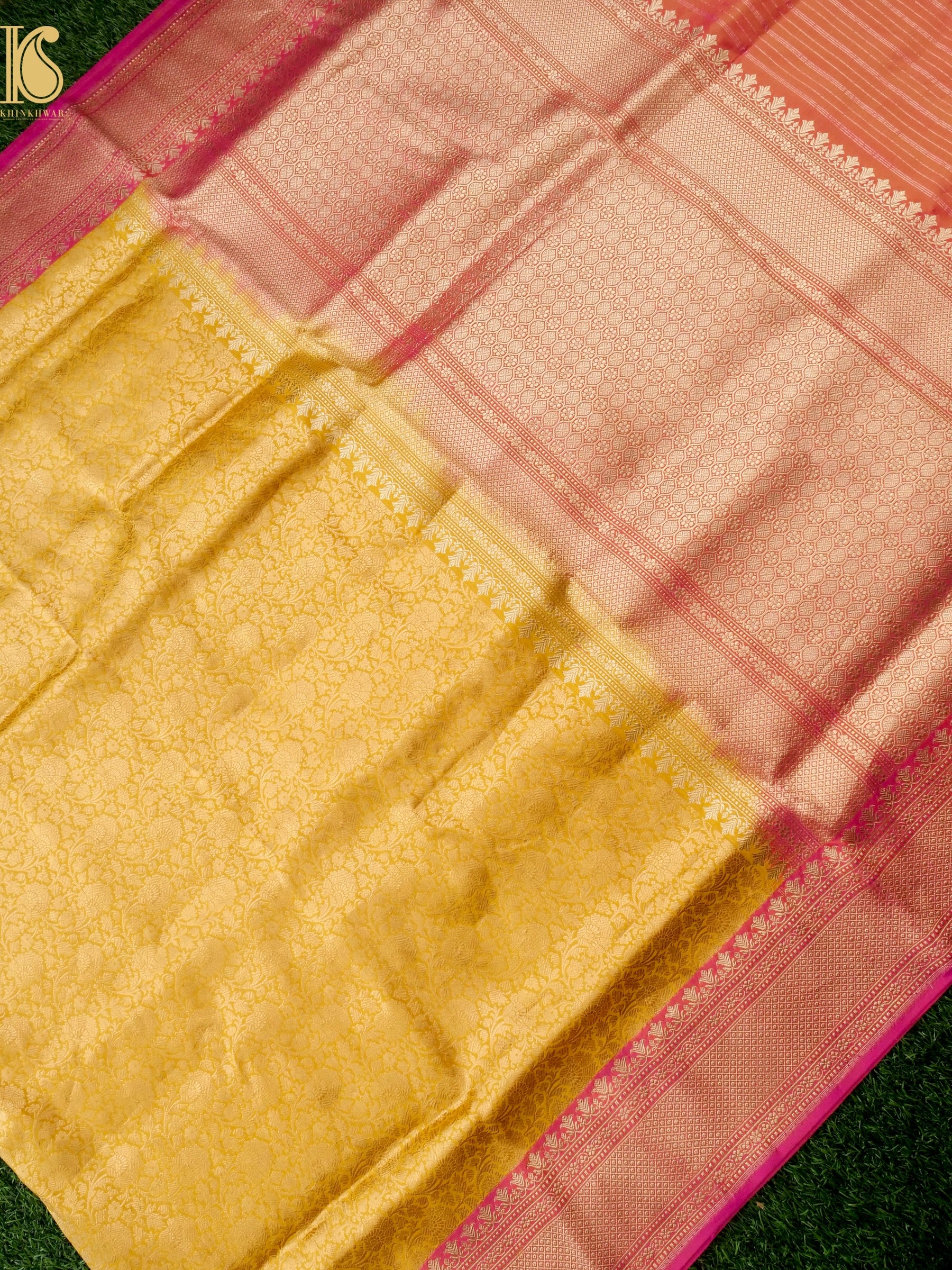 Handloom Banarasi Katan Silk Zari Tanchoi Saree