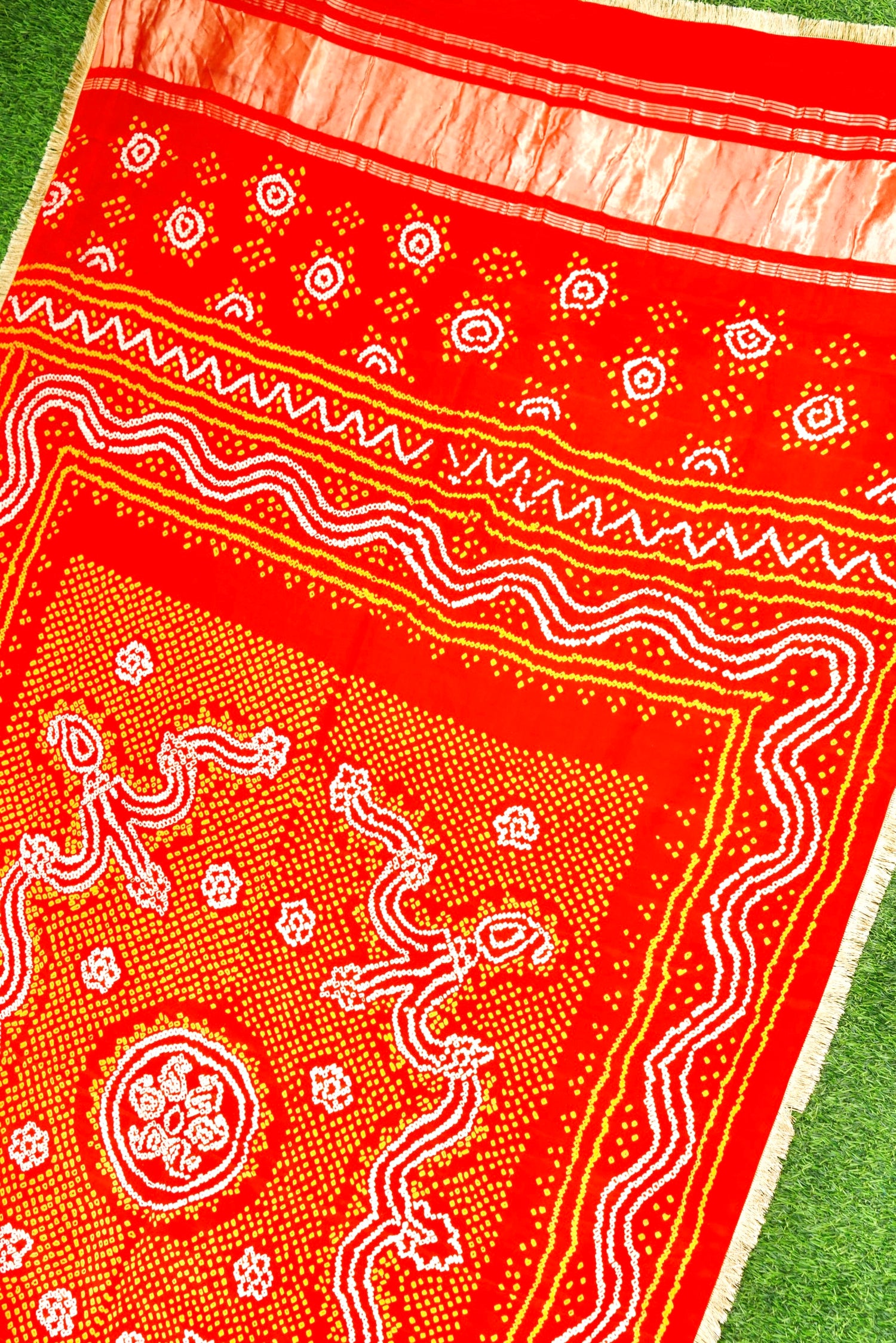 Gajji Silk Bandhani Dupatta with Border