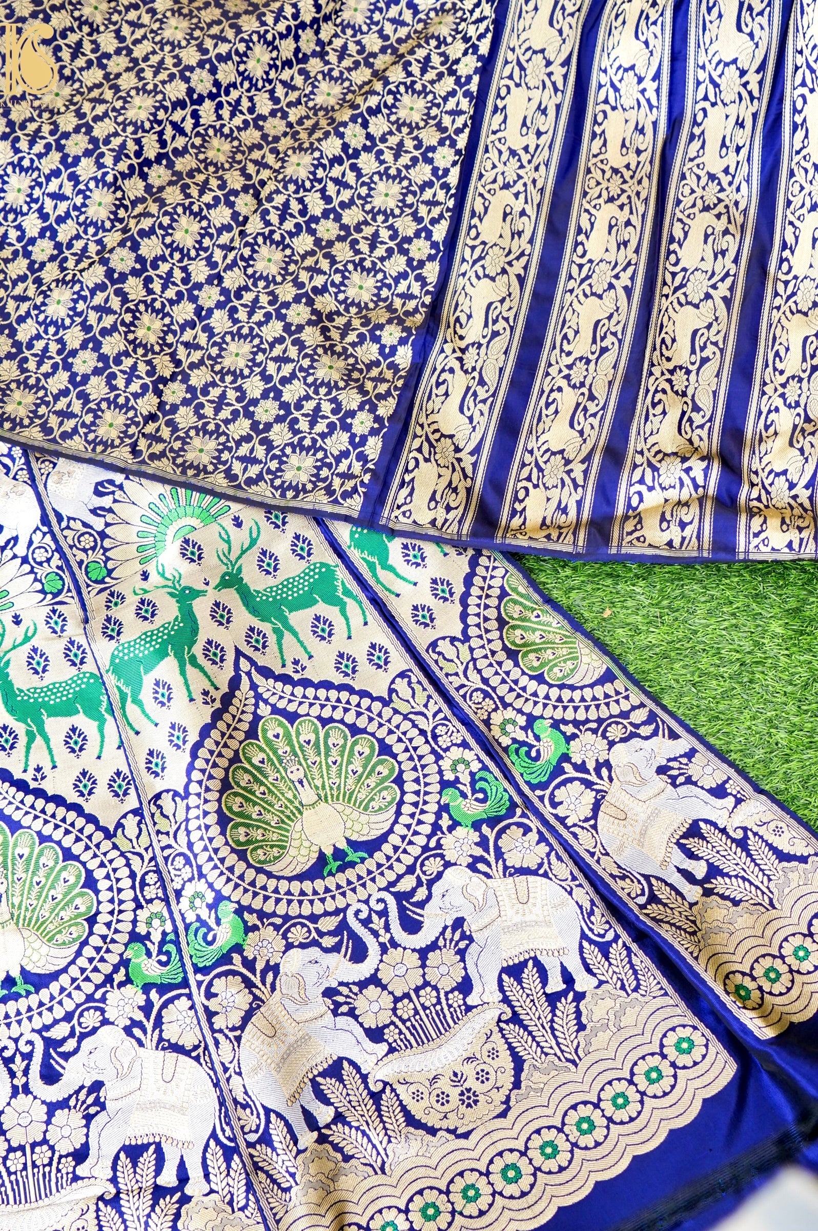 Handloom Banarasi Katan Silk Kalidar Mayura Gajraj Lehenga