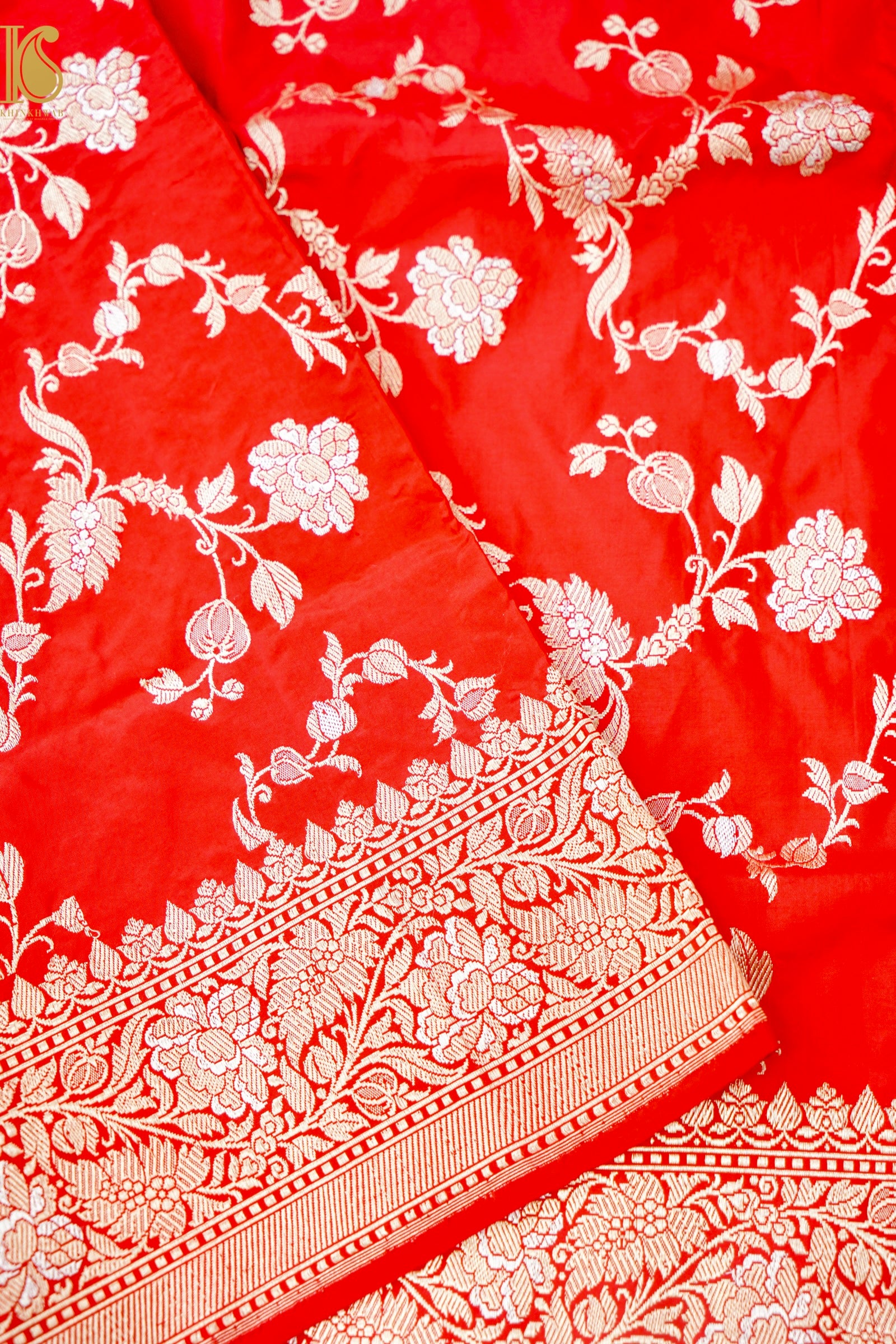Banarasi Katan Silk Handwoven Kadwa Jaal Saree