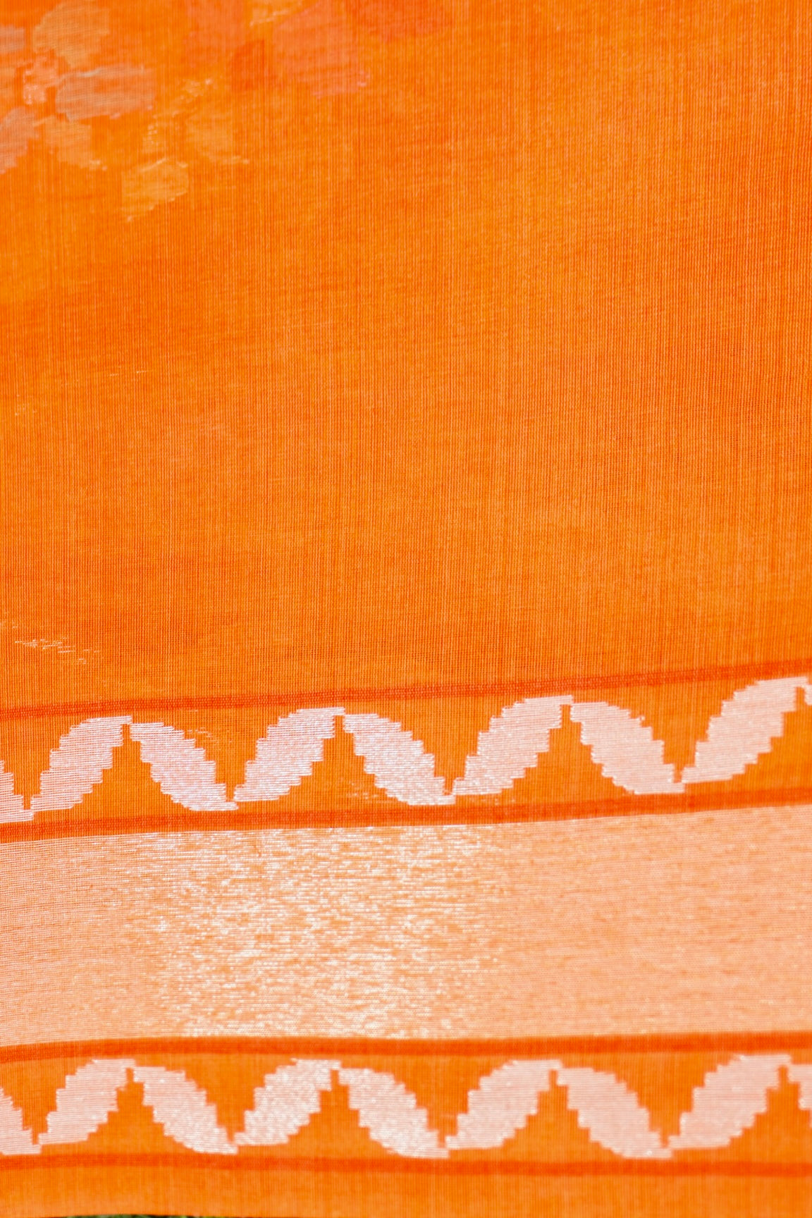 Handloom Banarasi Real Silver Zari Cotton by Kora Saree