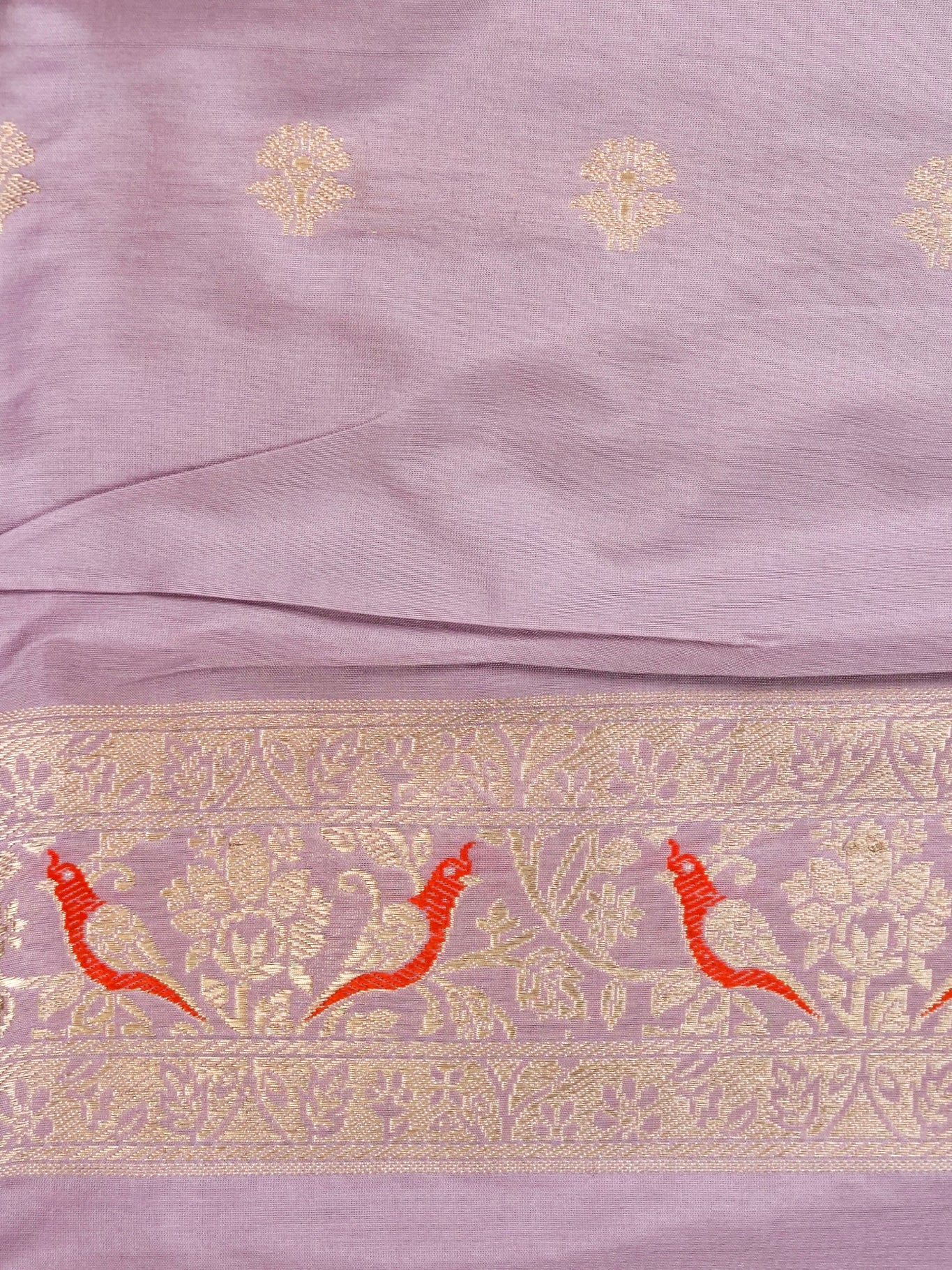 Handloom Banarasi Katan Silk Kadwa Zari Vasket Shikargah Saree