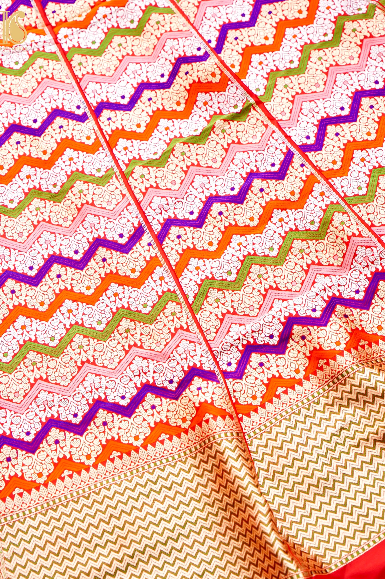 Handloom Banarasi Katan Silk Kalidar Rangtaal Lehenga