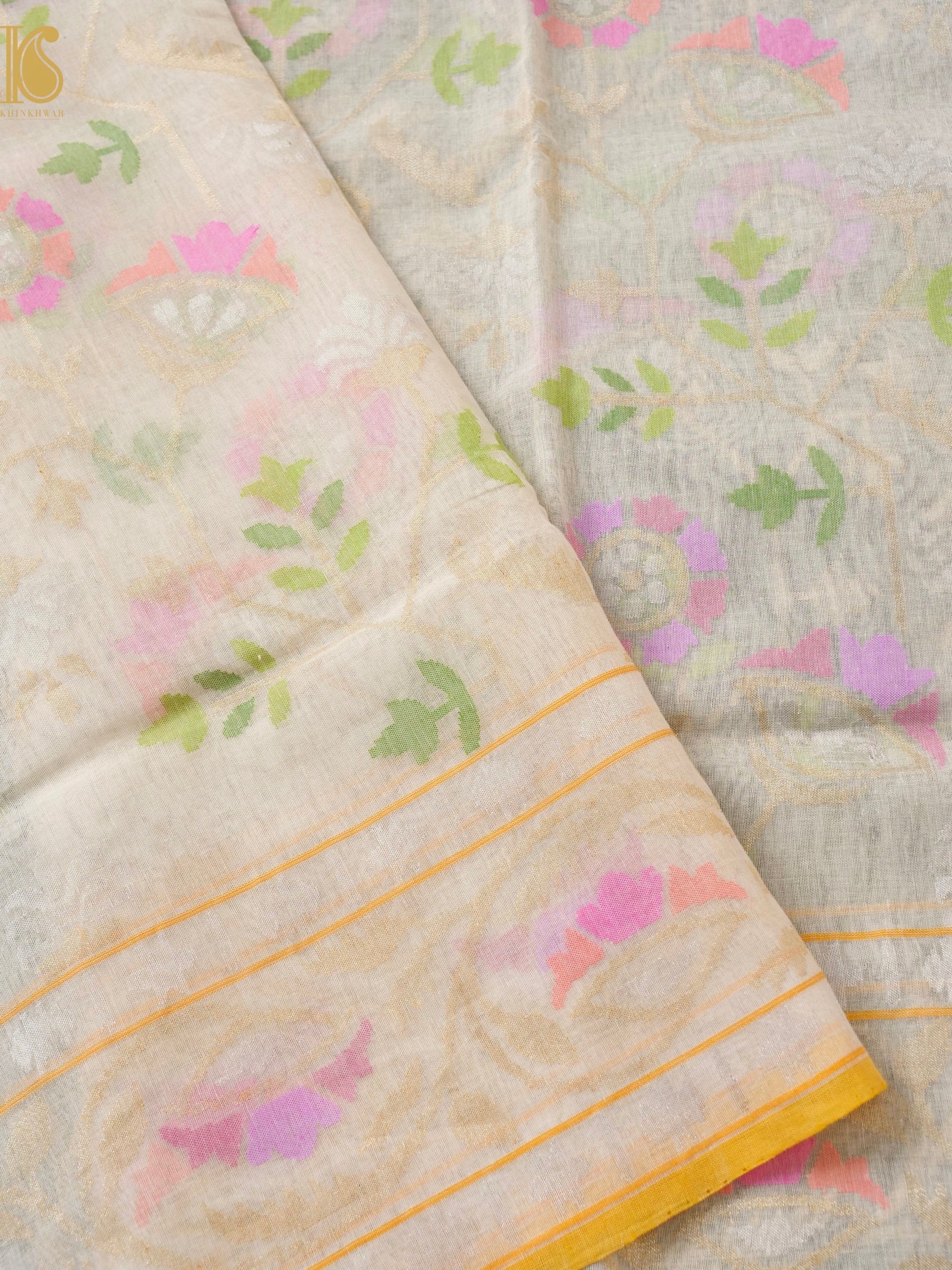 Handloom Banarasi Real Silver Zari Cotton Dupatta