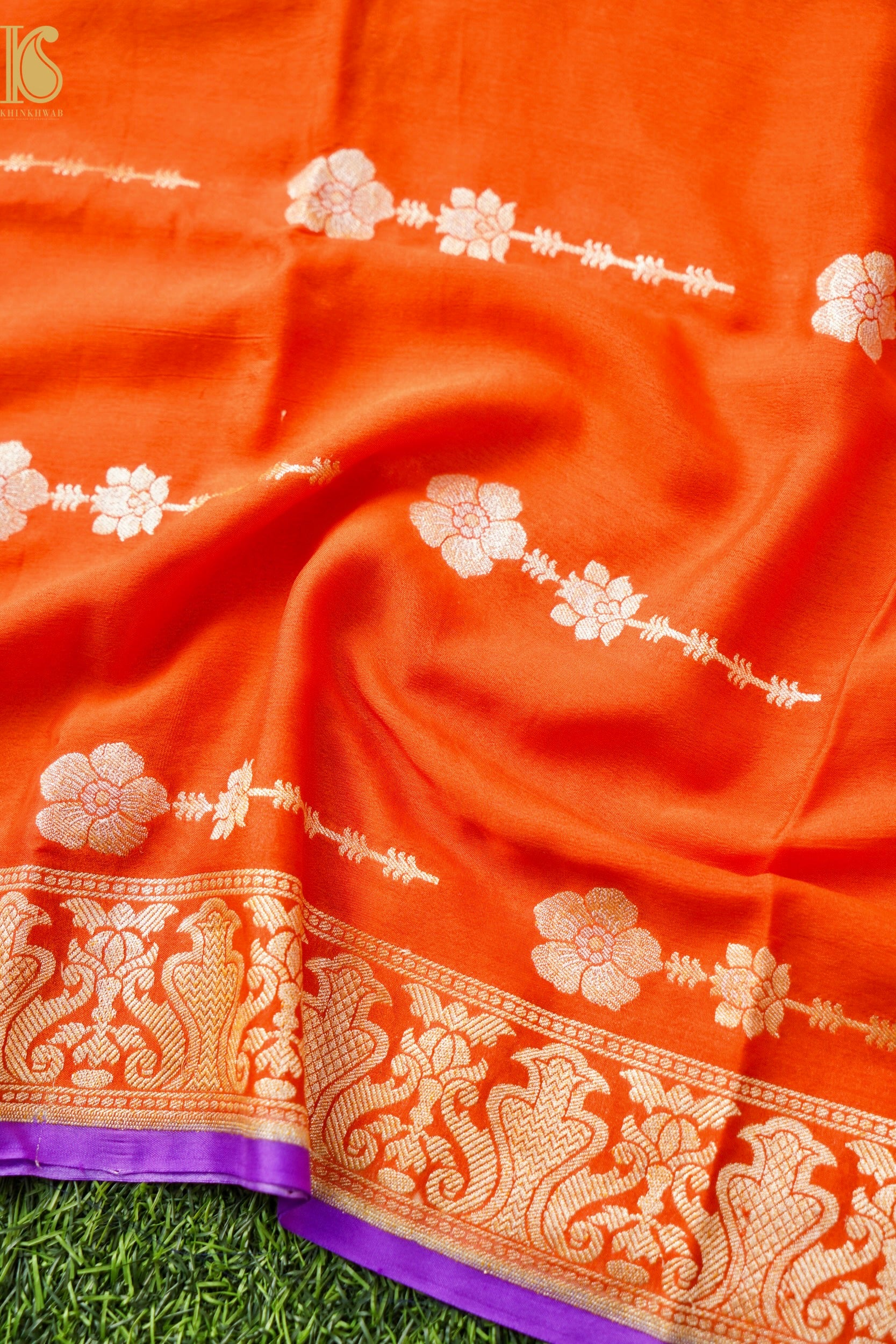 Pure Georgette Silk Meenakari Banarasi Jaal Dupatta - Khinkhwab