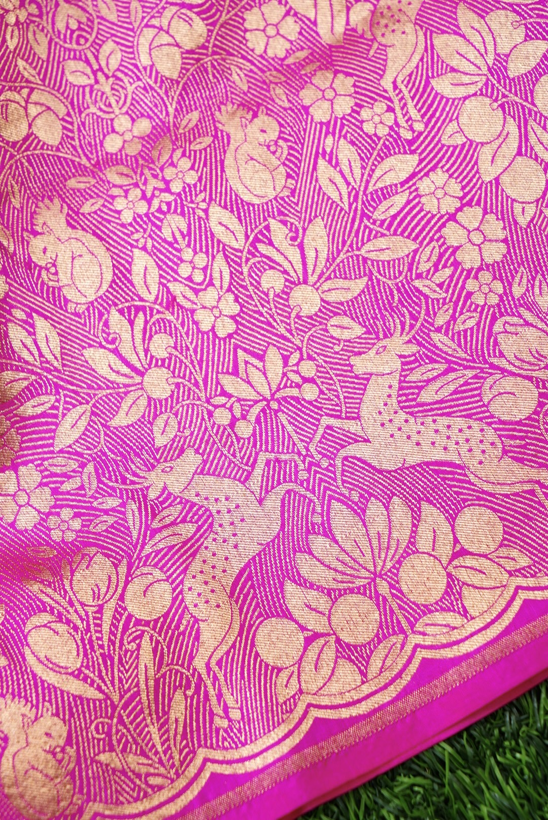 Handloom Banarasi Katan Silk Brocade Shikargah Saree