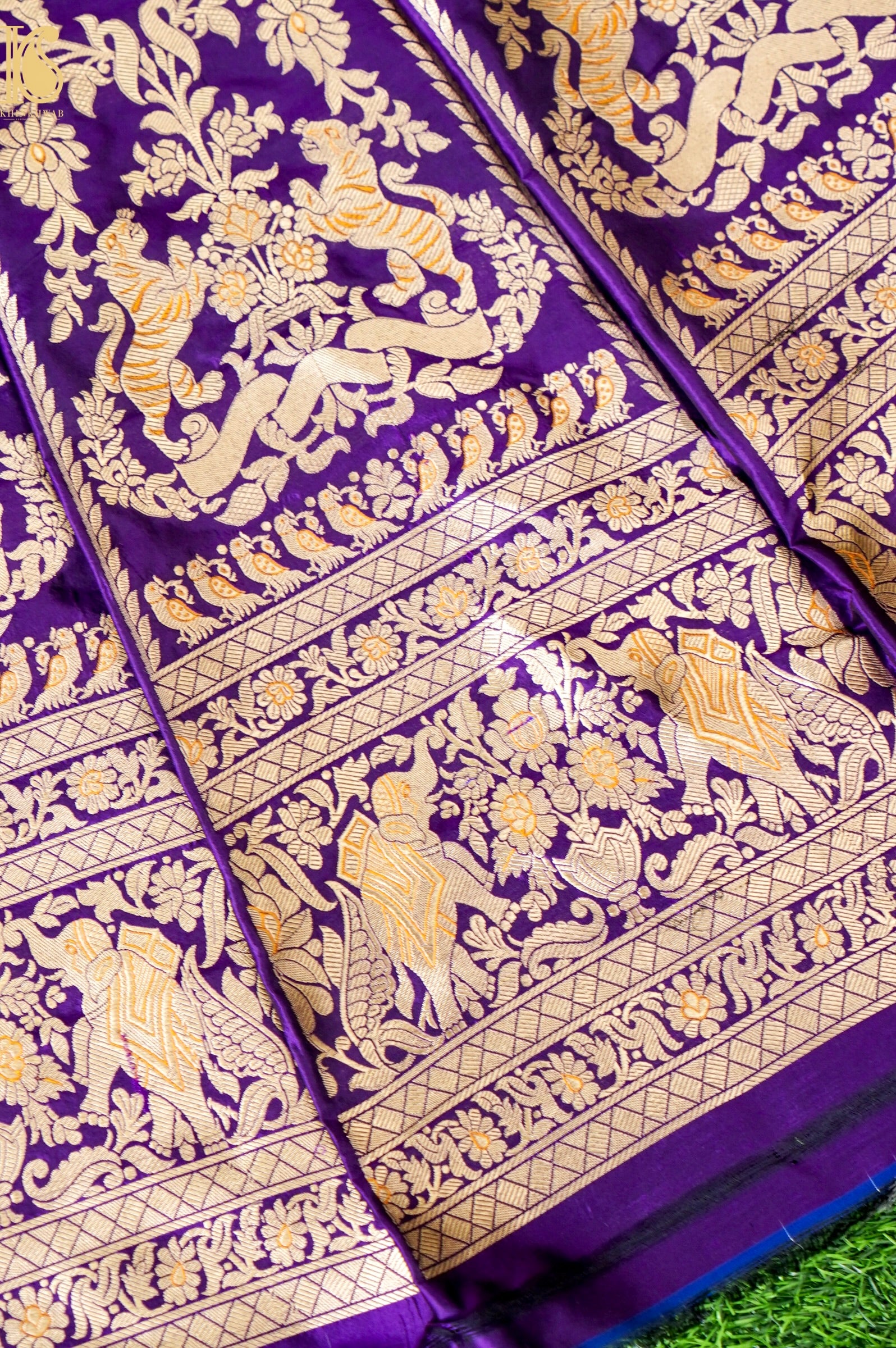 Handloom Banarasi Katan SIlk Kalidar Vanrajni Lehenga