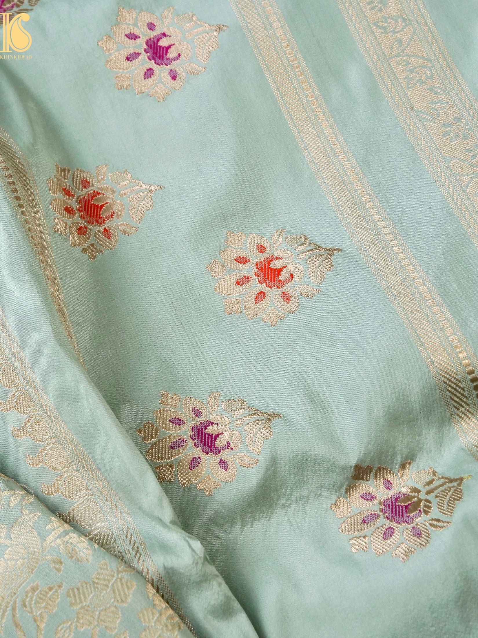 Handloom Banarasi Katan Silk Kadwa Zari Vasket Shikargah Saree