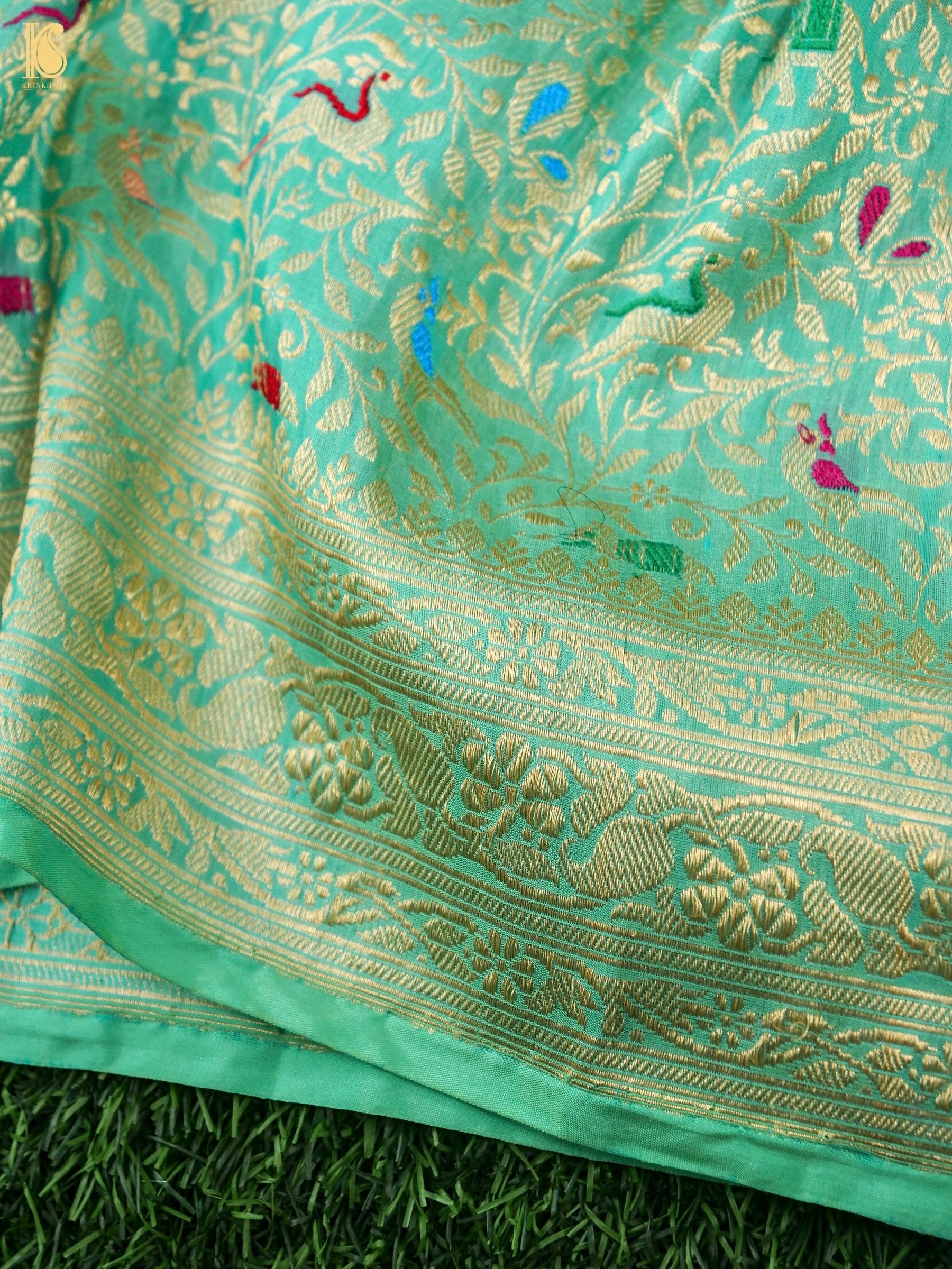 Handwoven Banarasi Katan Silk Shikargah Dupatta