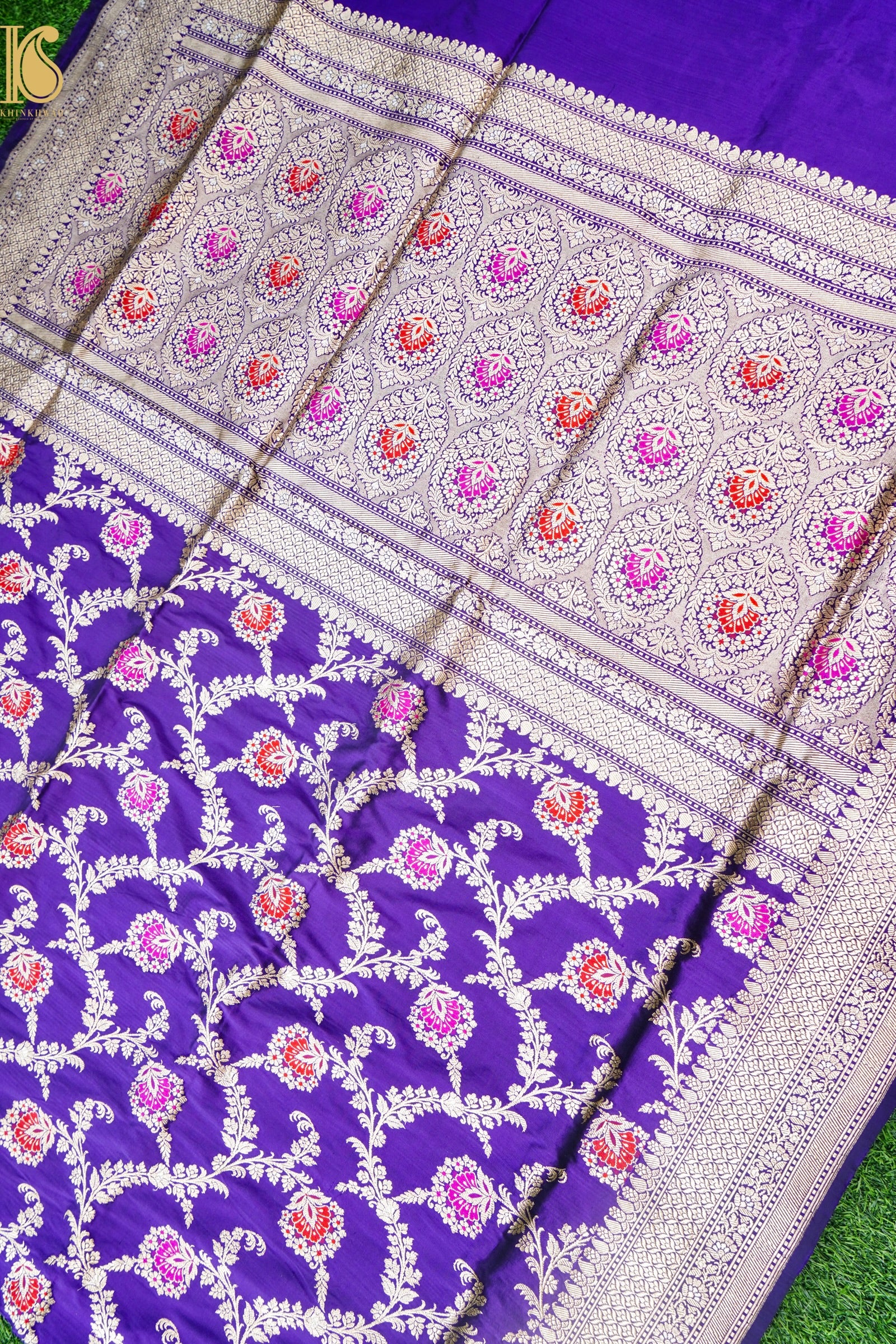 Banarasi Katan Silk Handwoven Kadwa Jaal Saree