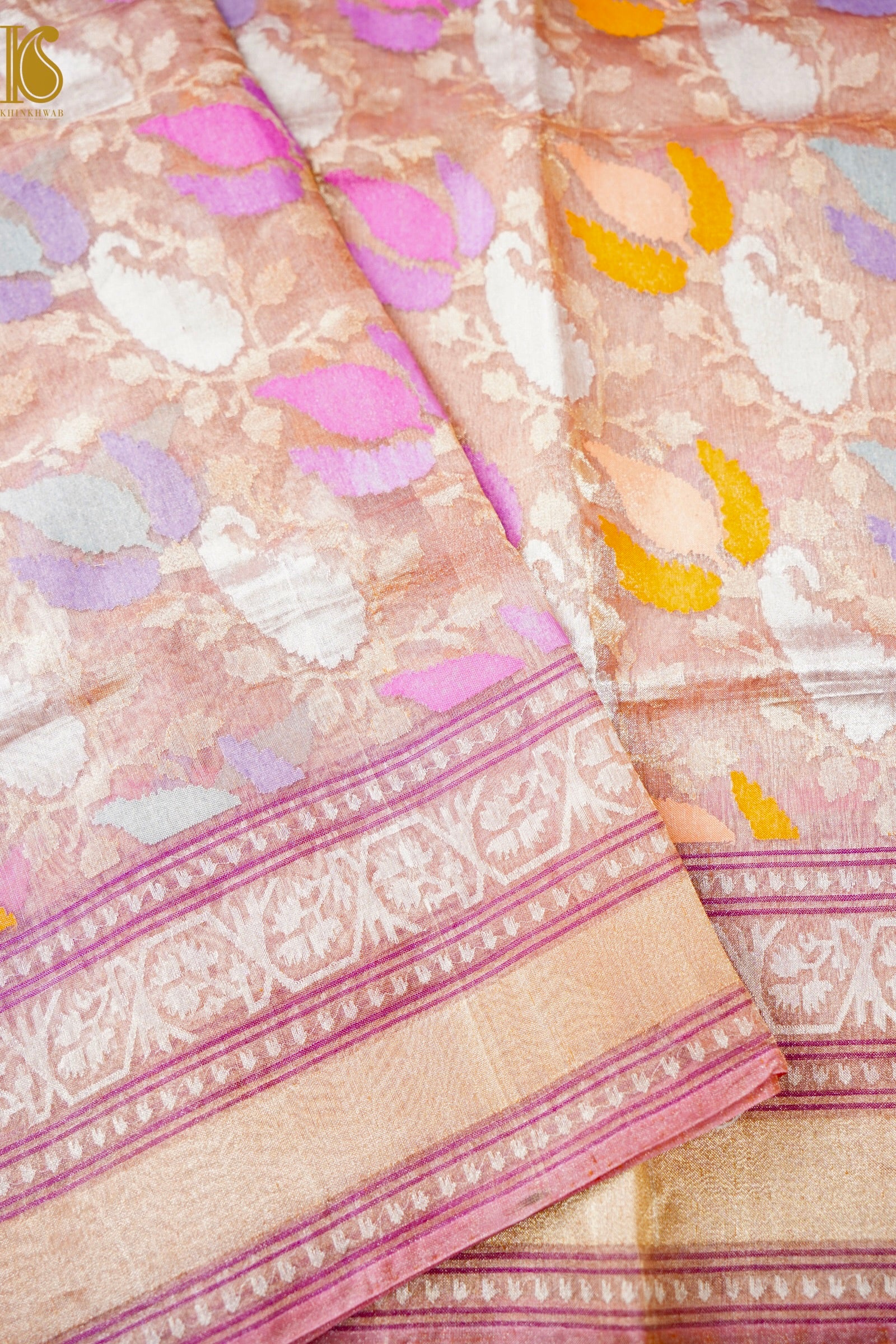 Handloom Banarasi Real Silver Zari Cotton Saree