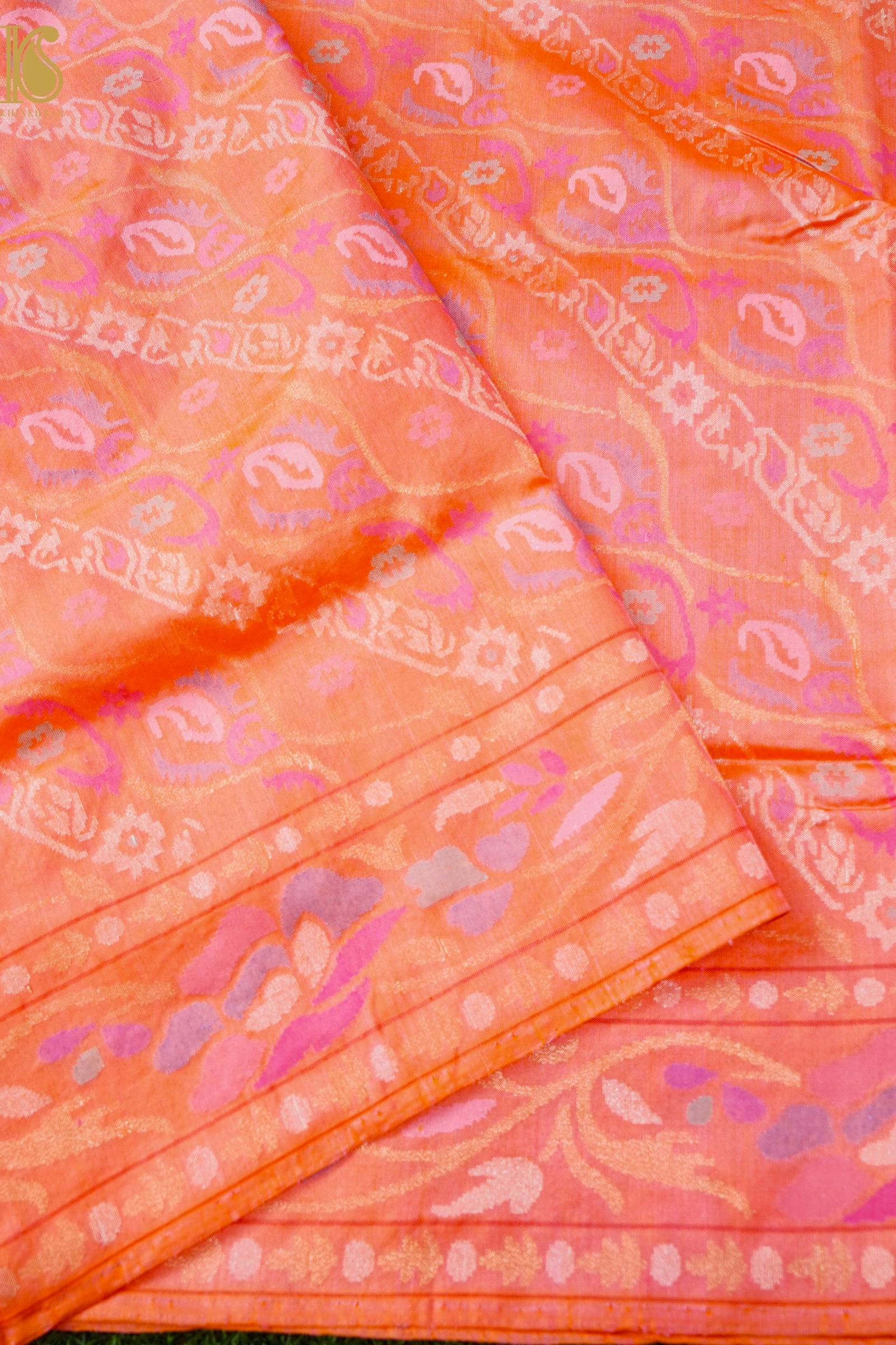 Handloom Banarasi Real Silver Zari Cotton Silk Saree