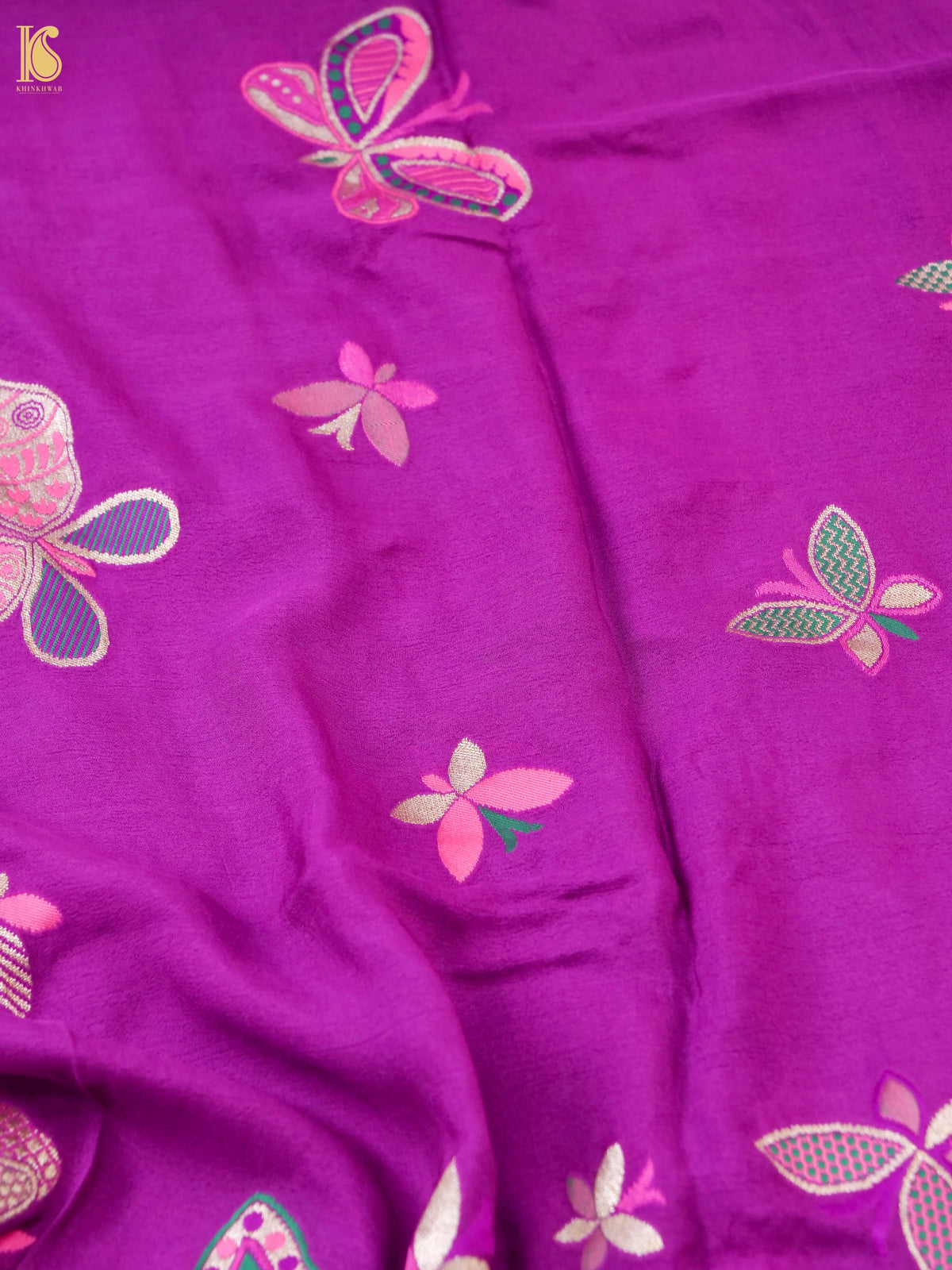 Banarasi Georgette Butterfly Dupatta in Purple | Palchhin