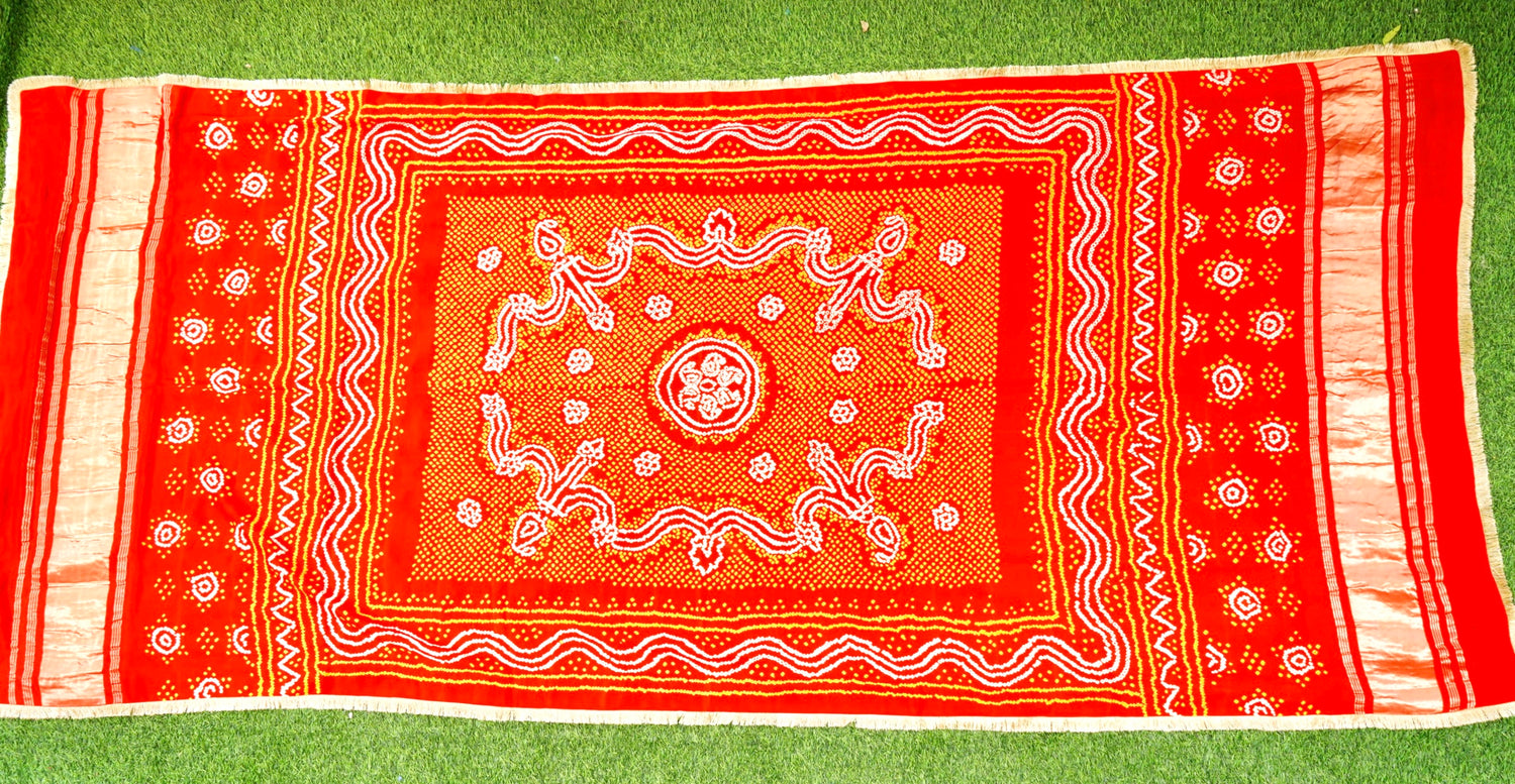 Gajji Silk Bandhani Dupatta with Border