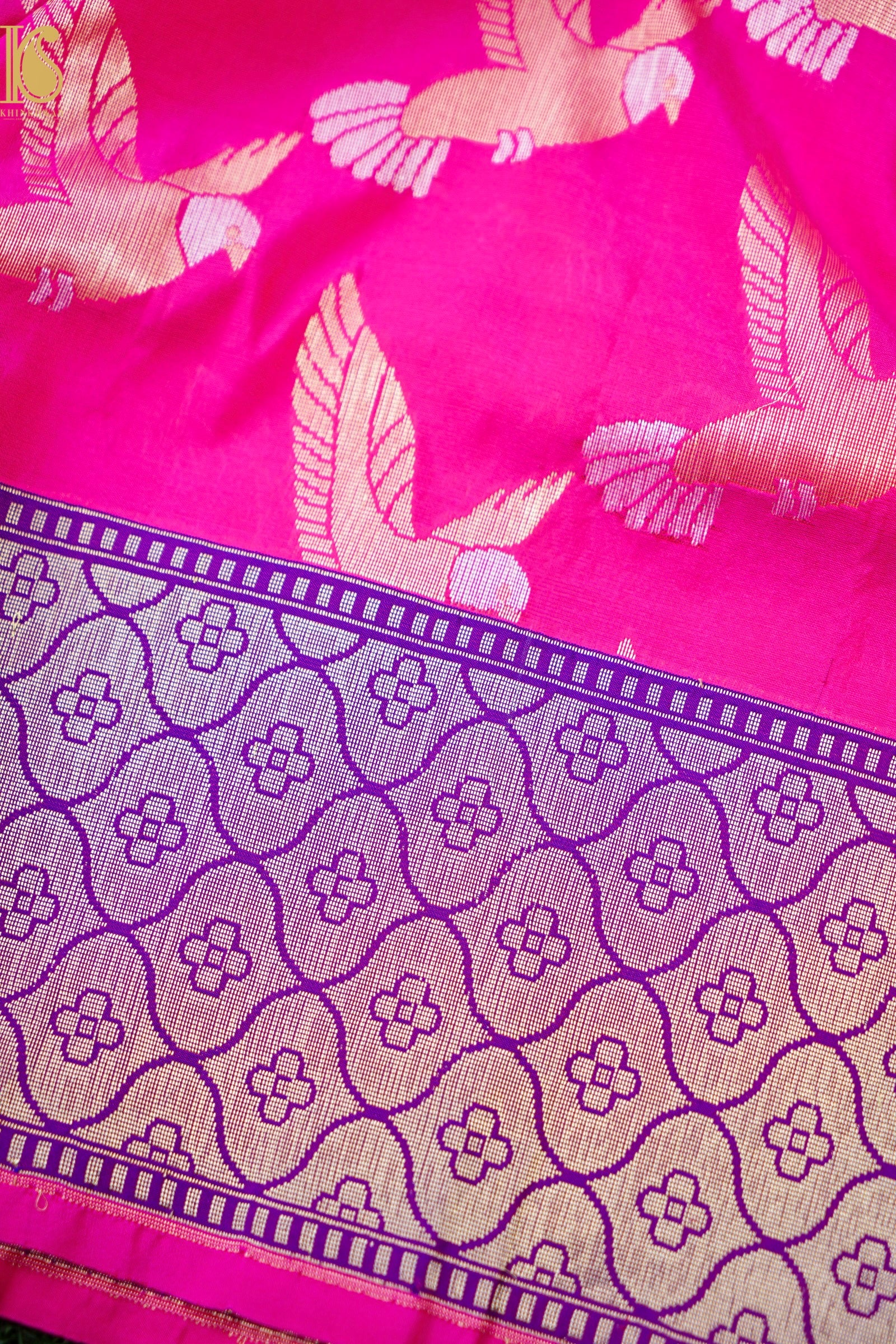 Handwoven Katan Silk Banarasi Chidiya Saree