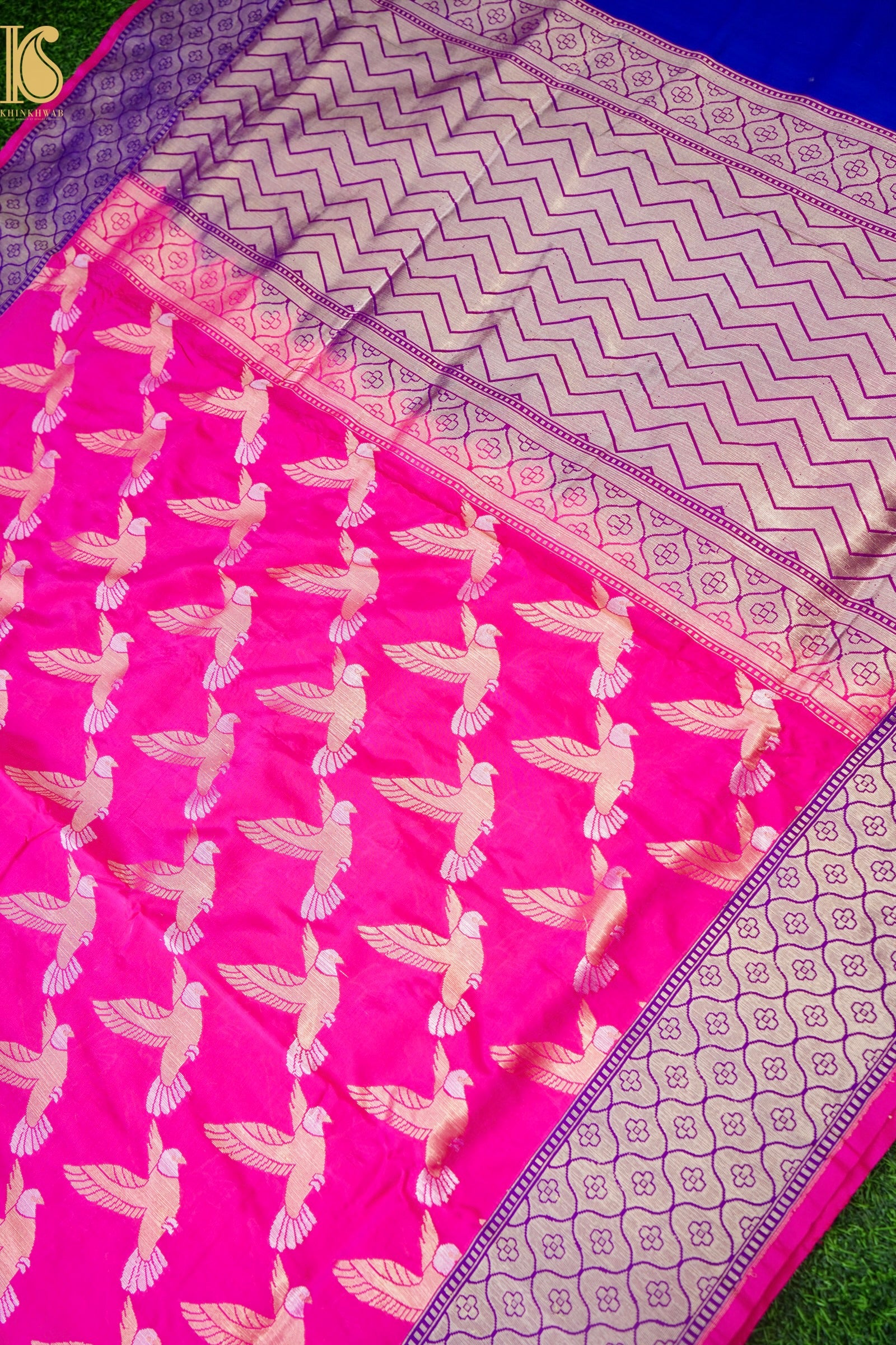 Handwoven Katan Silk Banarasi Chidiya Saree