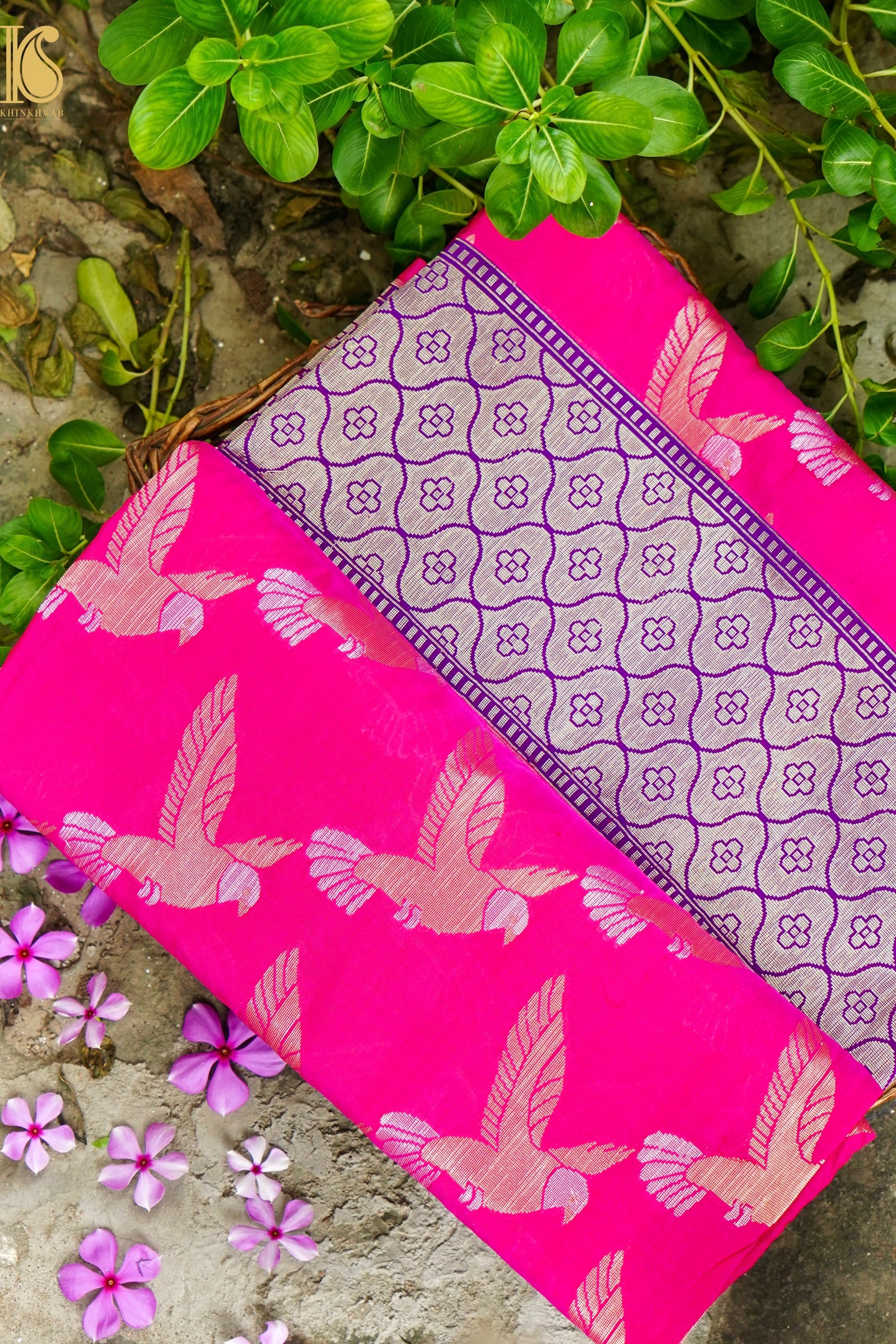 Handwoven Katan Silk Banarasi Chidiya Saree