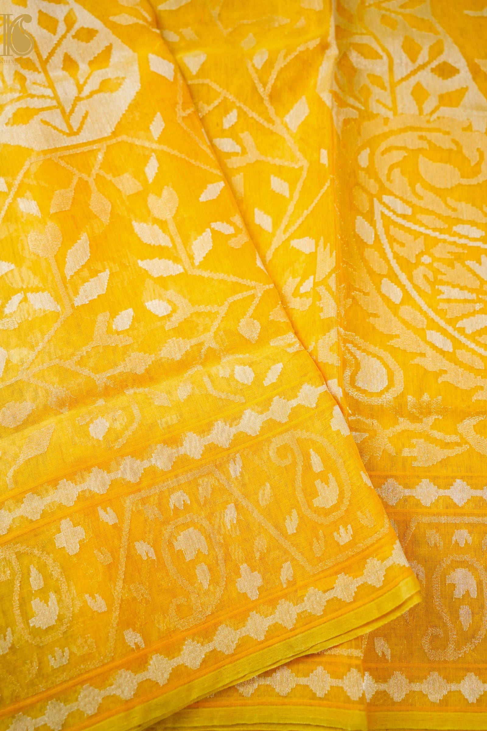 Handloom Banarasi Real Silver Zari Cotton Saree