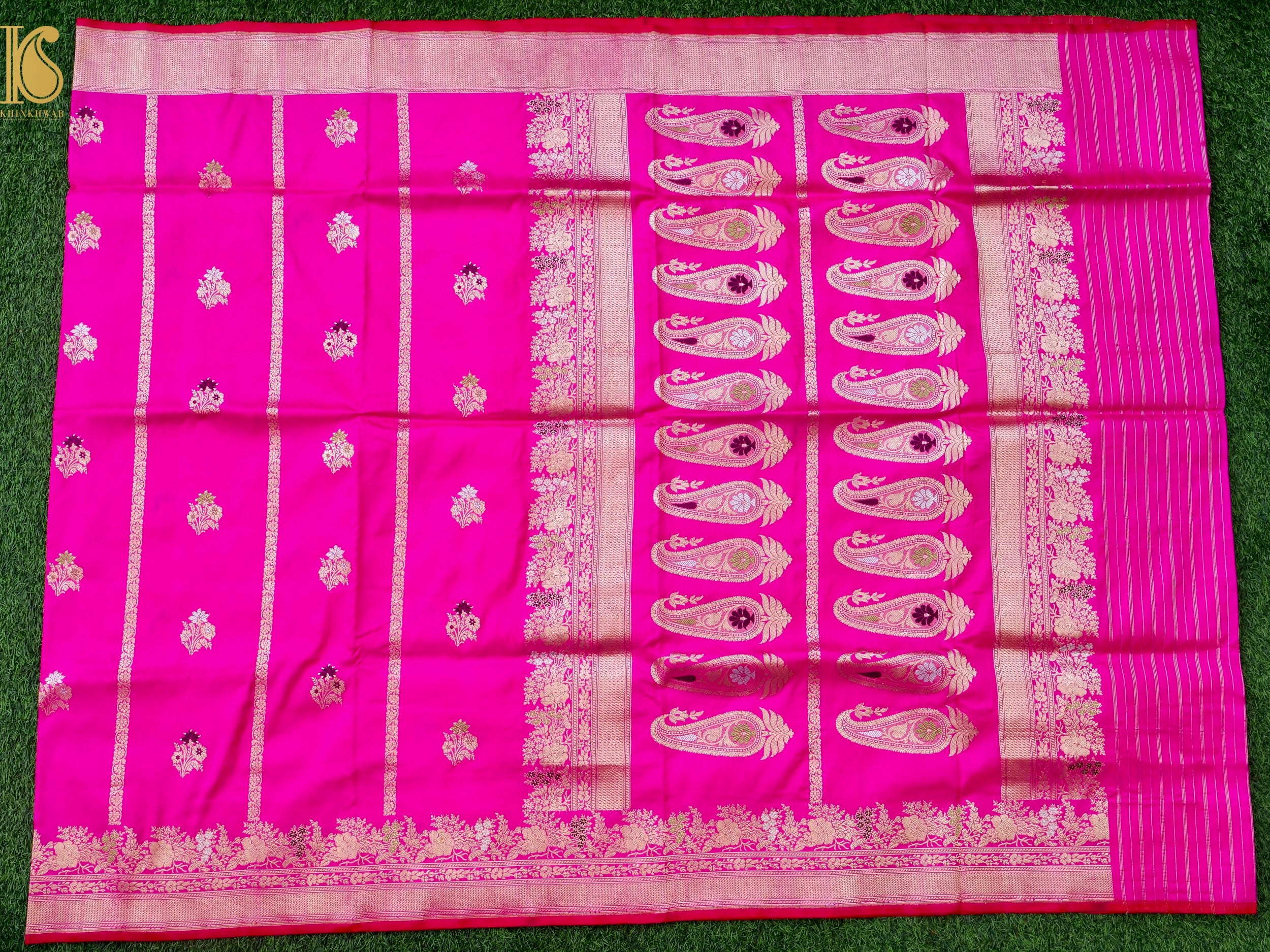 Handloom Banarasi Katan Silk Kadwa Border Saree