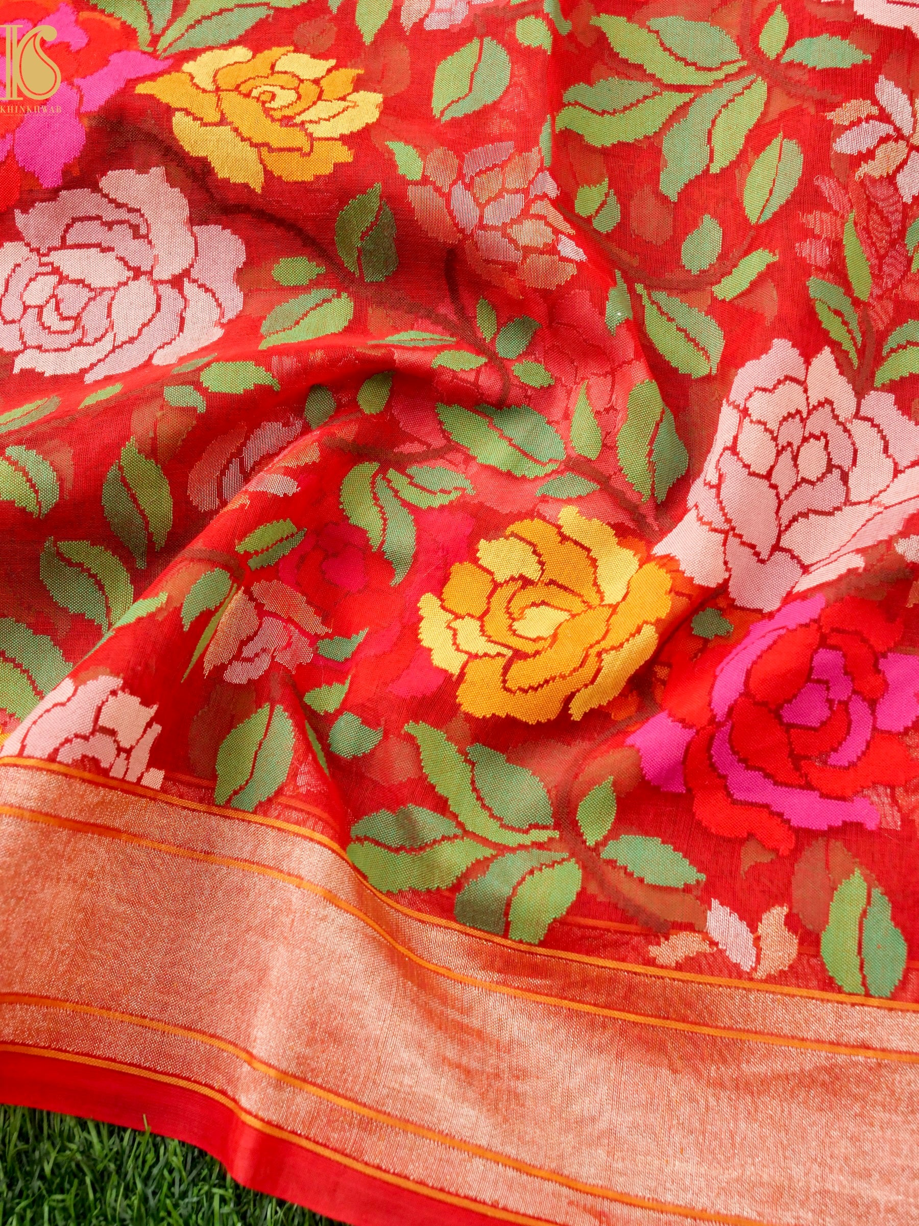 Handloom Banarasi Real Silver Zari Cotton Dupatta