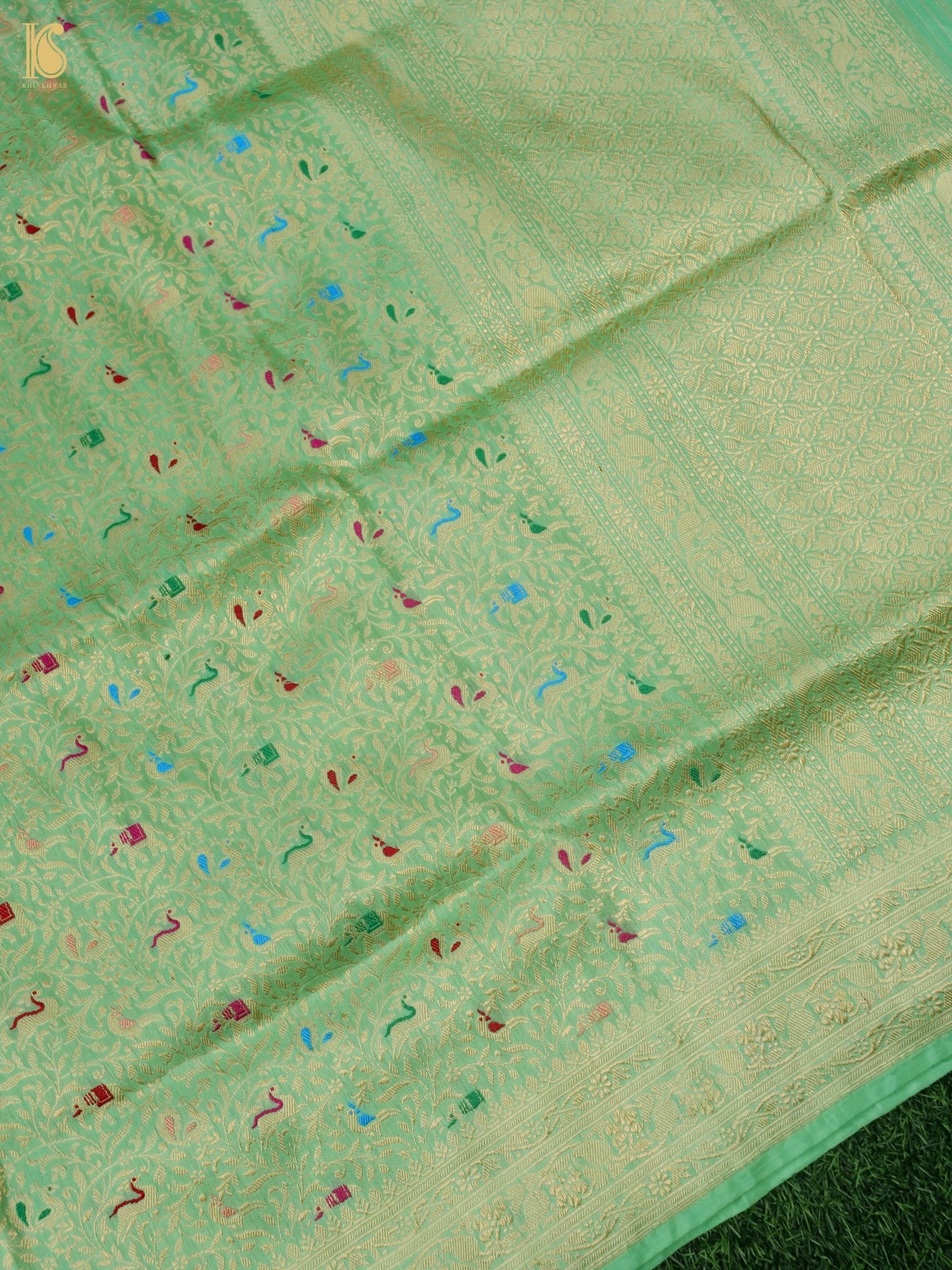 Handwoven Banarasi Katan Silk Shikargah Dupatta