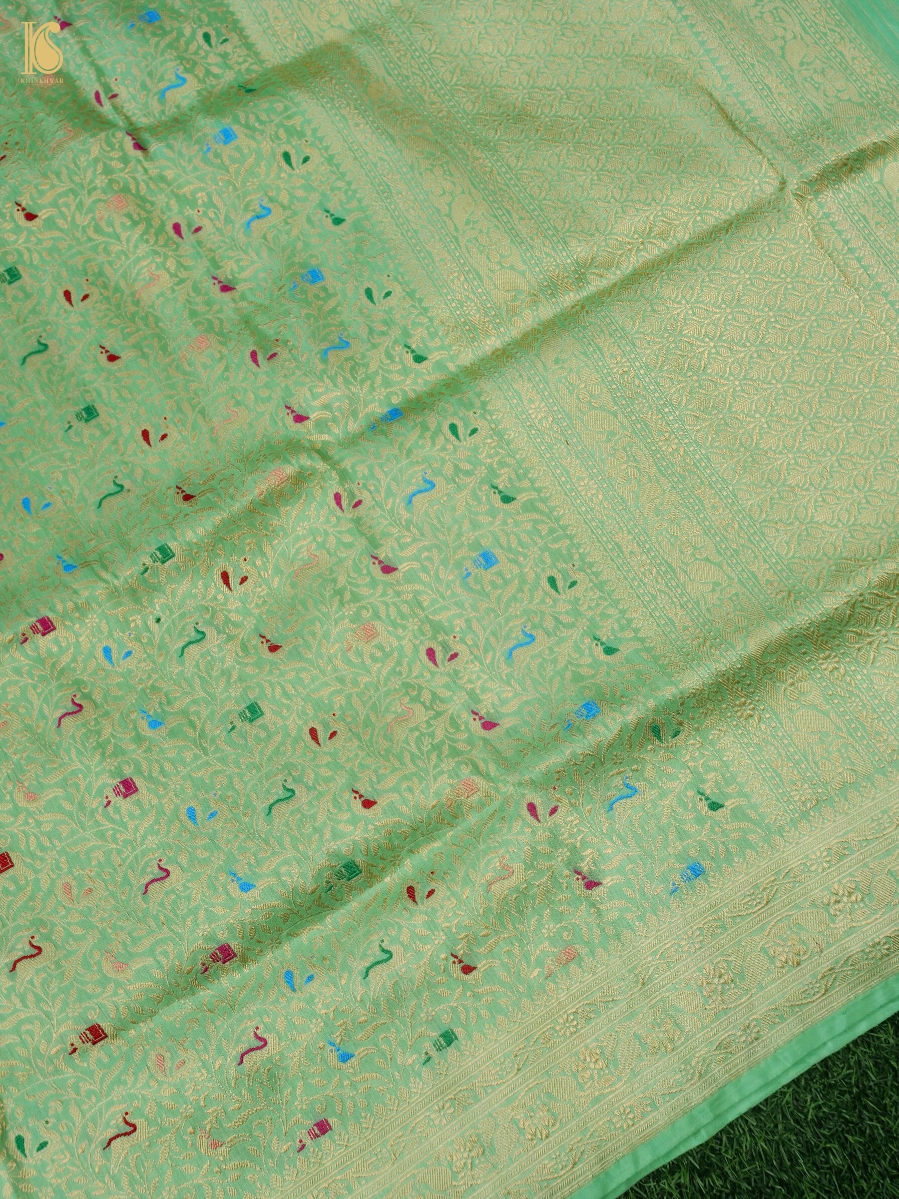 Handwoven Banarasi Katan Silk Shikargah Dupatta