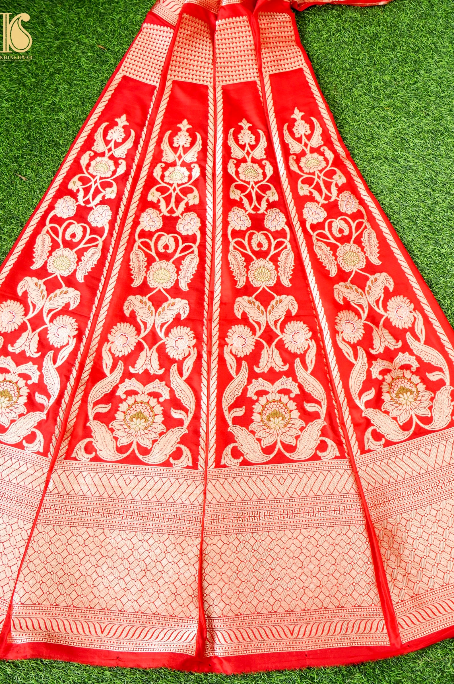 Handloom Banarasi Katan Silk Kalidar Latikaa Lehenga