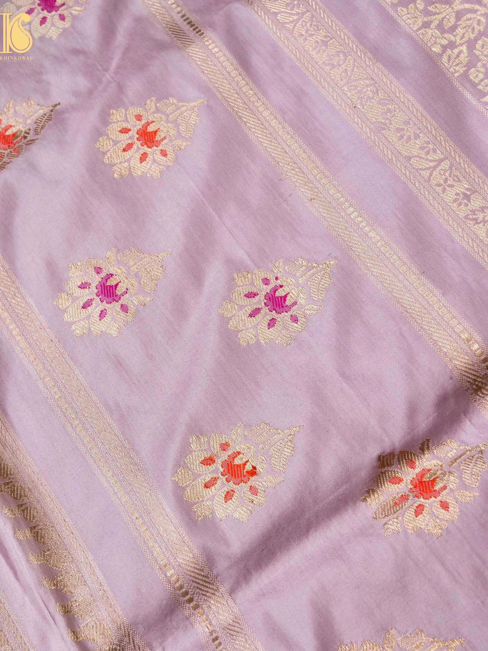 Handloom Banarasi Katan Silk Kadwa Zari Vasket Shikargah Saree