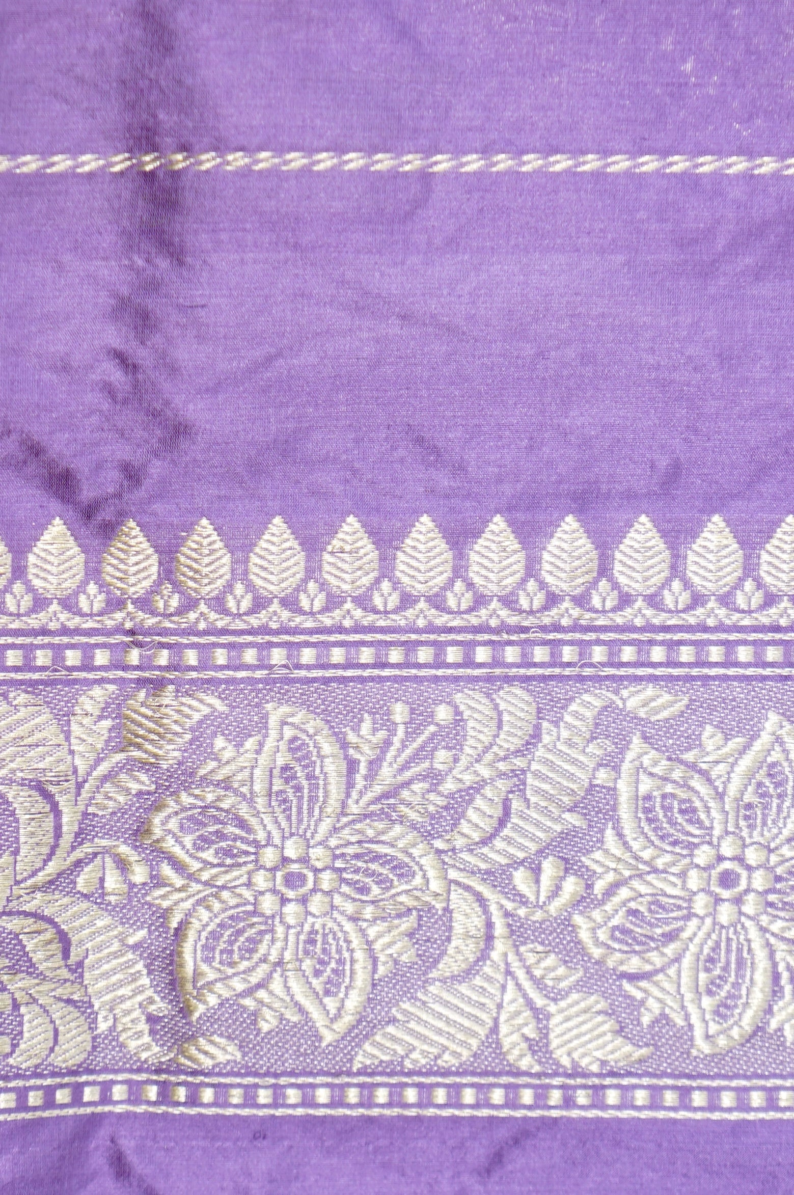 Handwoven Banarasi Katan Silk Kinkhab Meenakari Saree in Soft Lilac