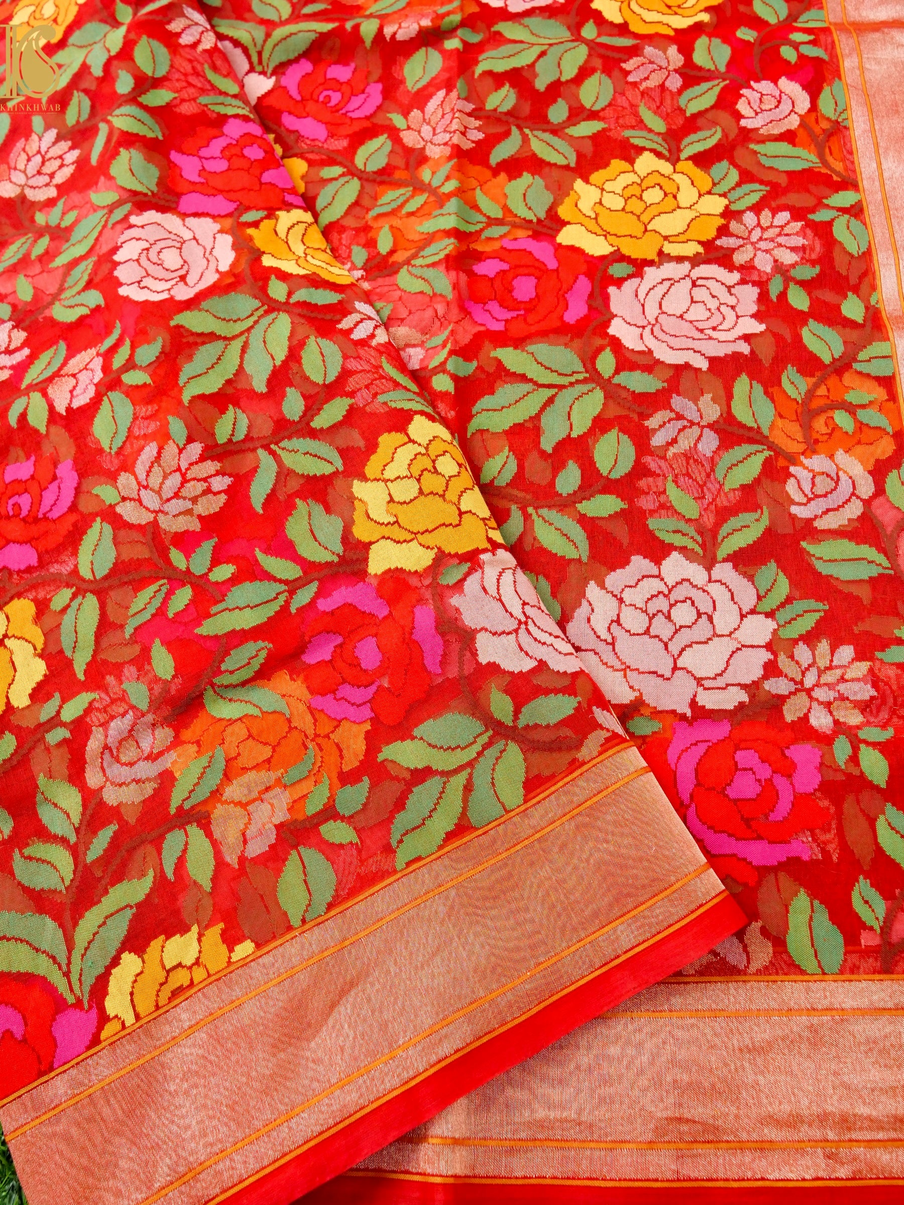 Handloom Banarasi Real Silver Zari Cotton Dupatta