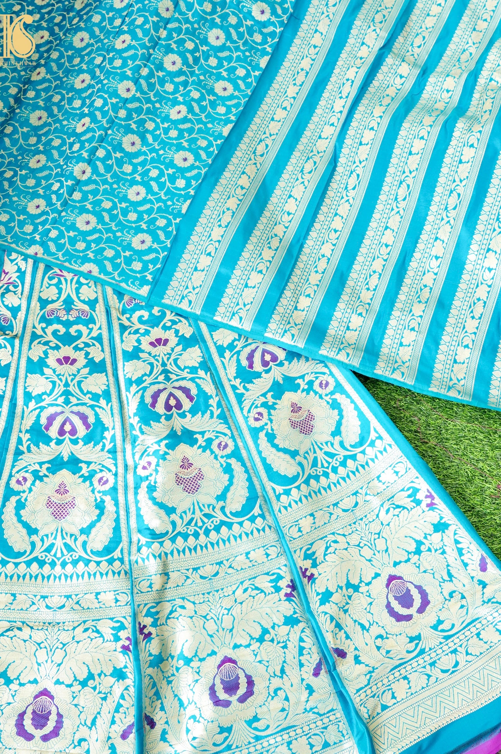 Handloom Banarasi Katan Silk Kalidar Manjari Lehenga