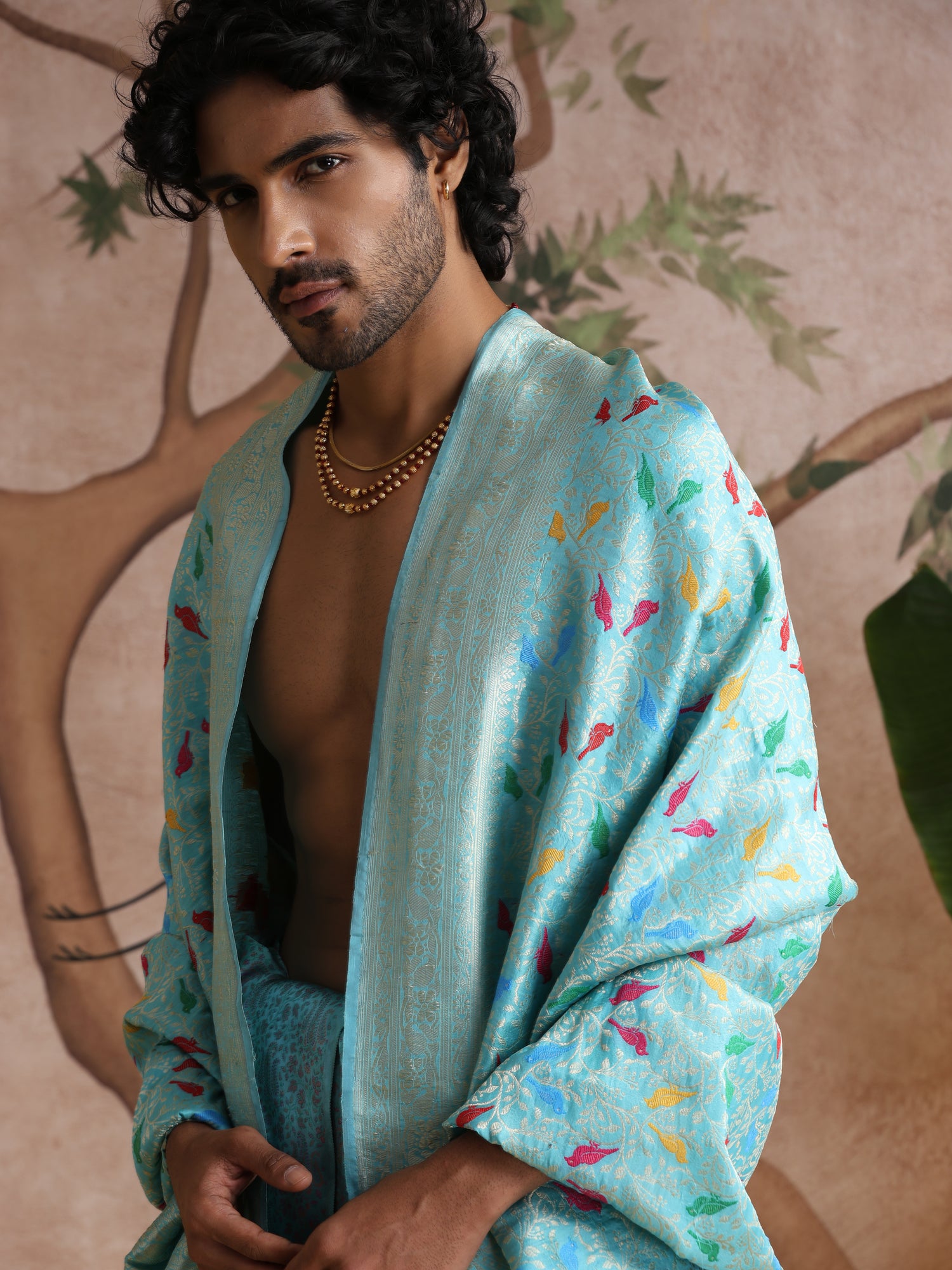 Handloom Banarasi Katan Silk Chidiya Dupatta