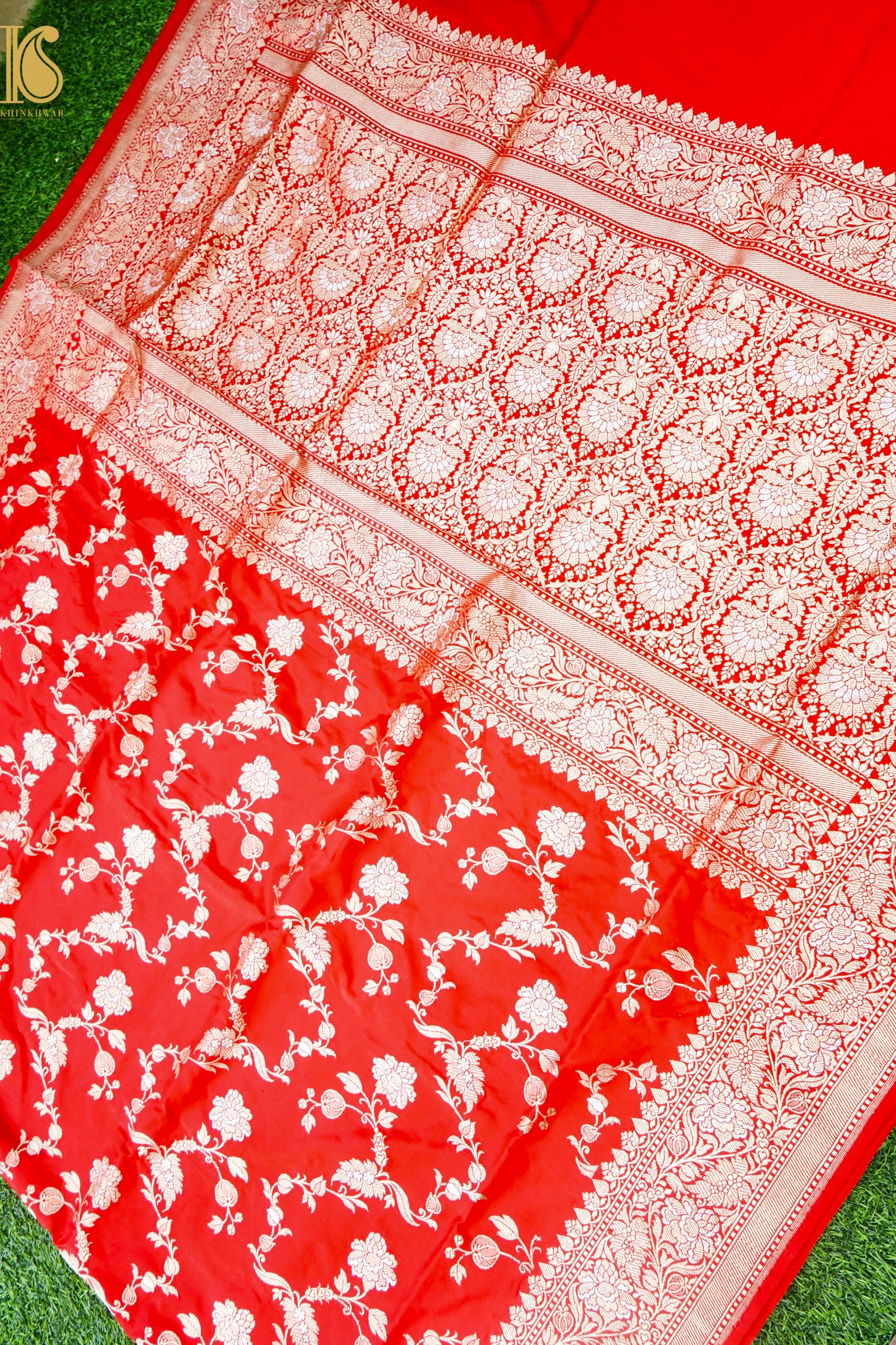 Banarasi Katan Silk Handwoven Kadwa Jaal Saree