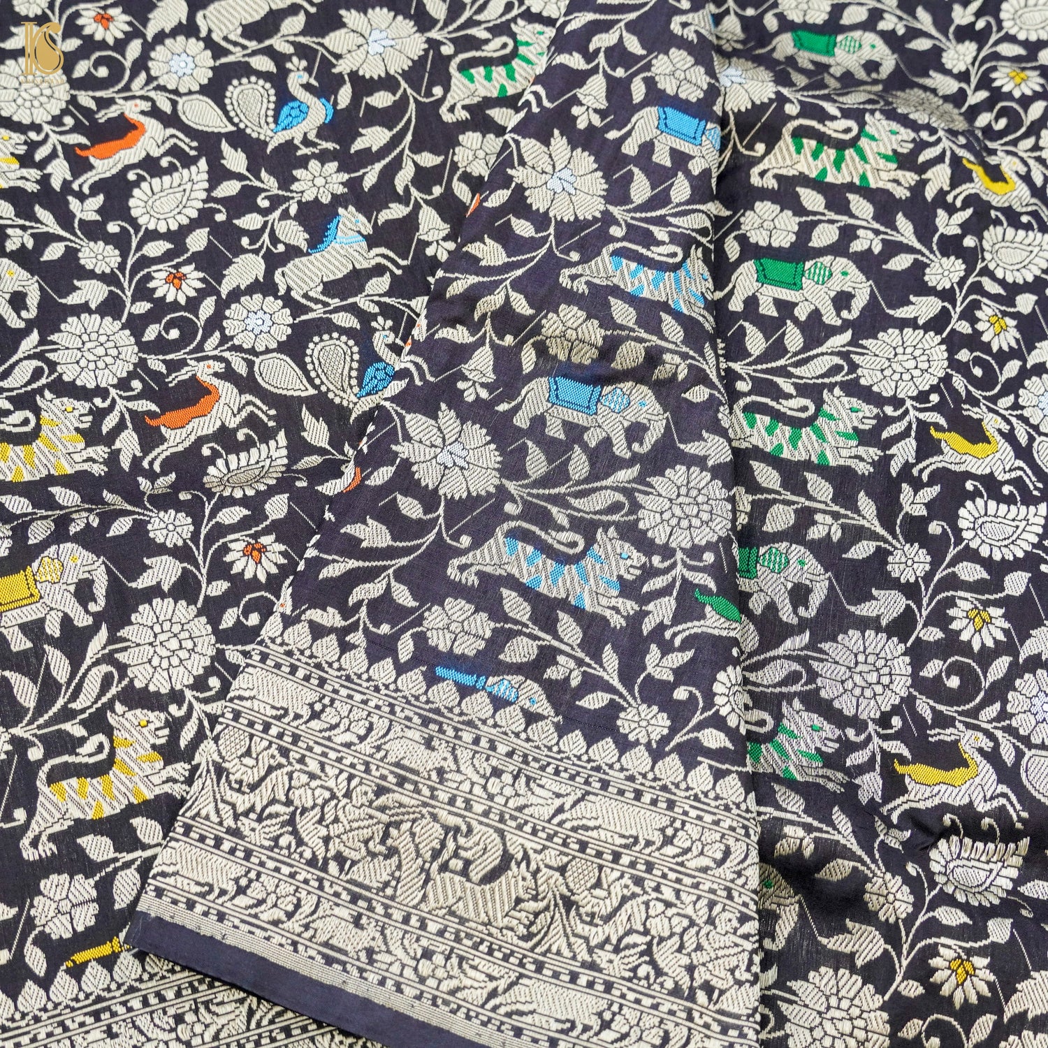 Handloom Katan Silk Banarasi Shikargah Saree