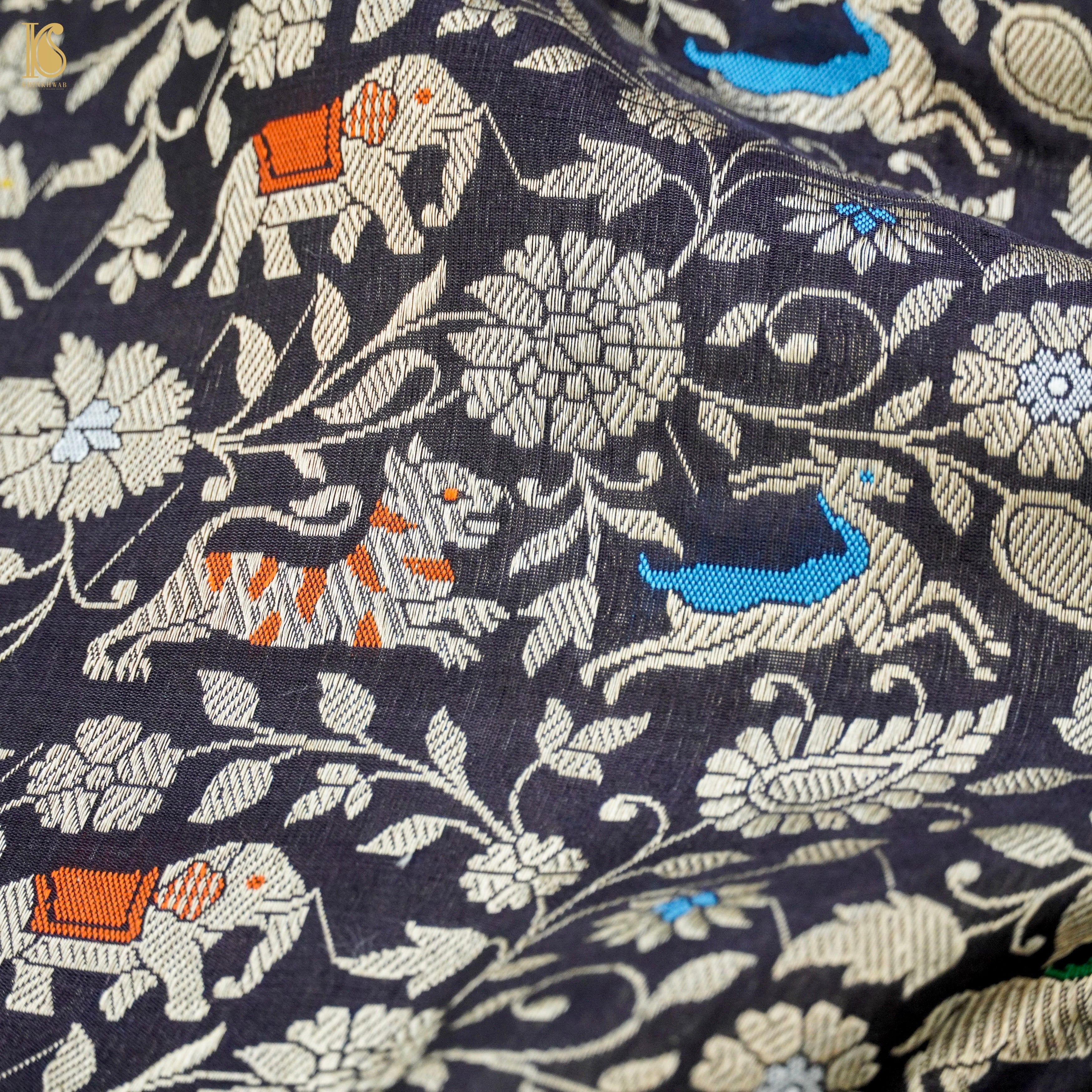 Handloom Katan Silk Banarasi Shikargah Saree