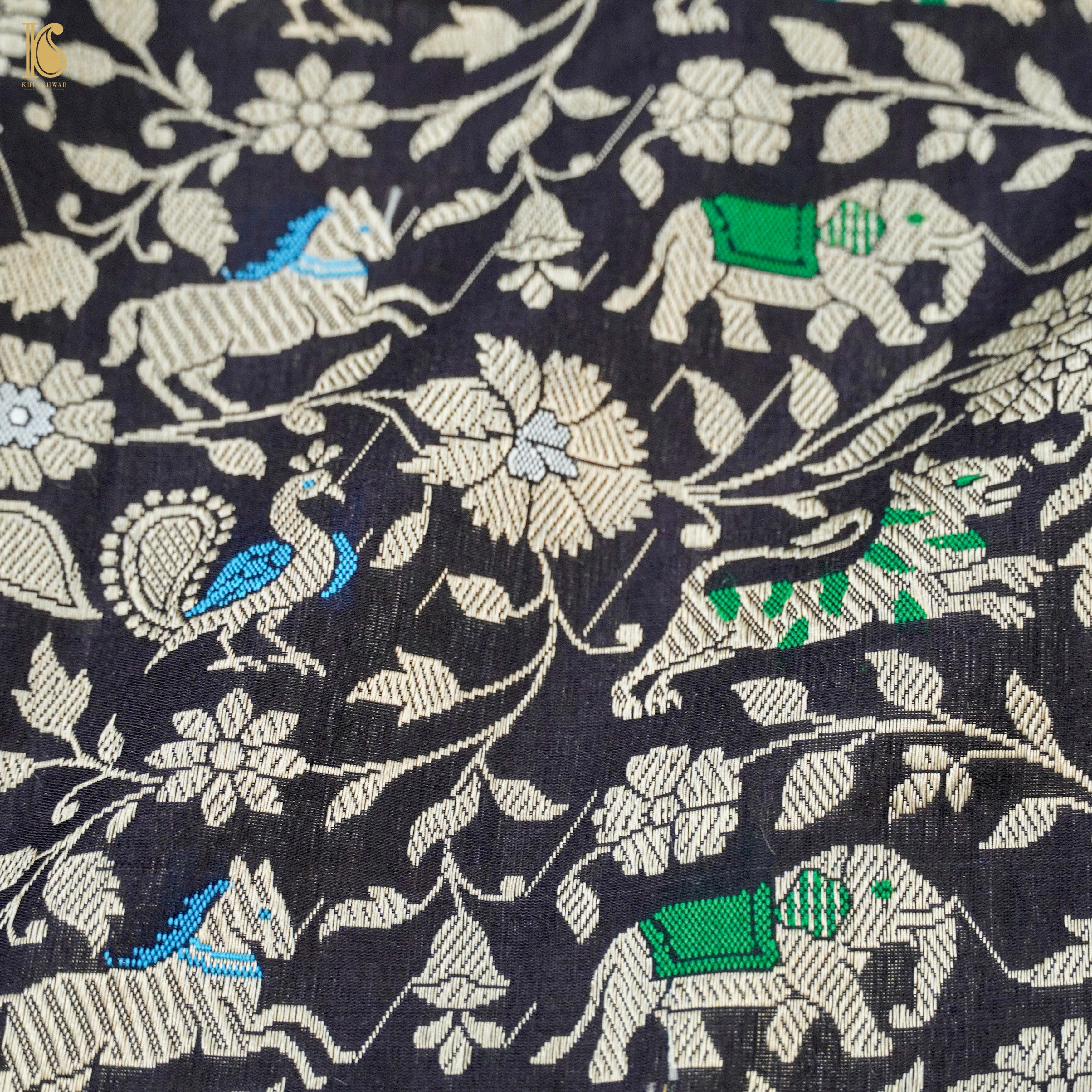 Handloom Katan Silk Banarasi Shikargah Saree