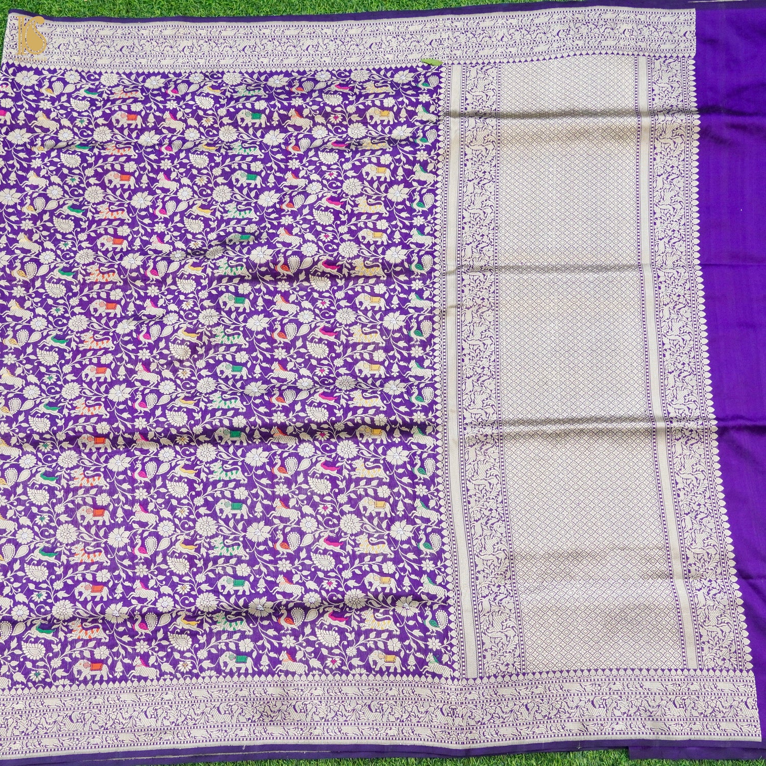 Handwoven Katan Silk Banarasi Shikargah Saree