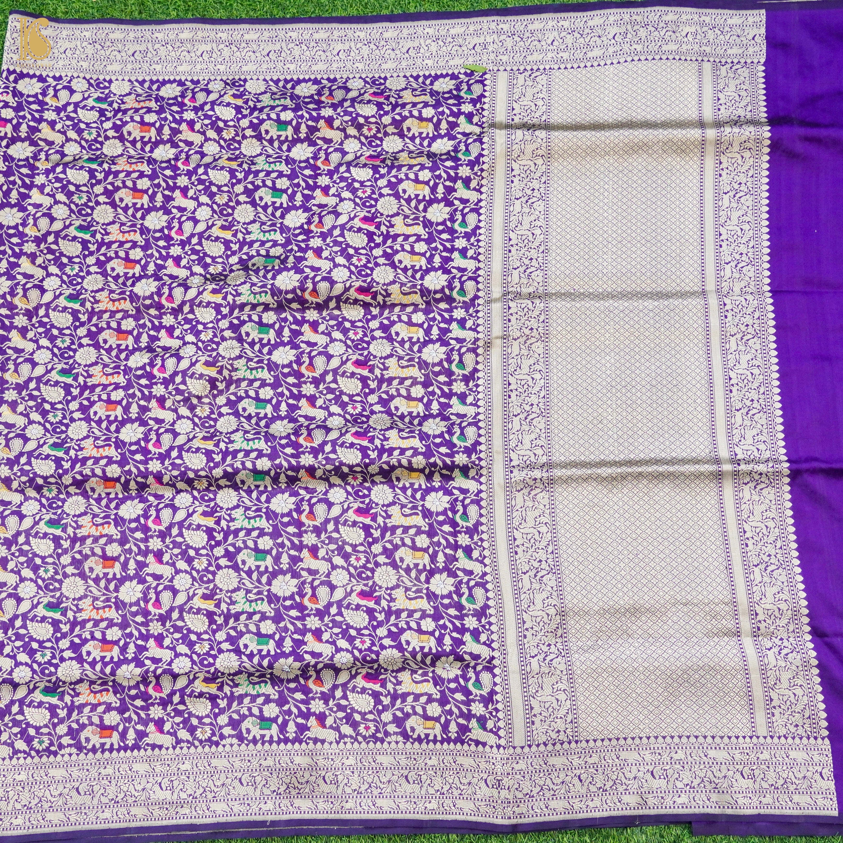 Handwoven Katan Silk Banarasi Shikargah Saree