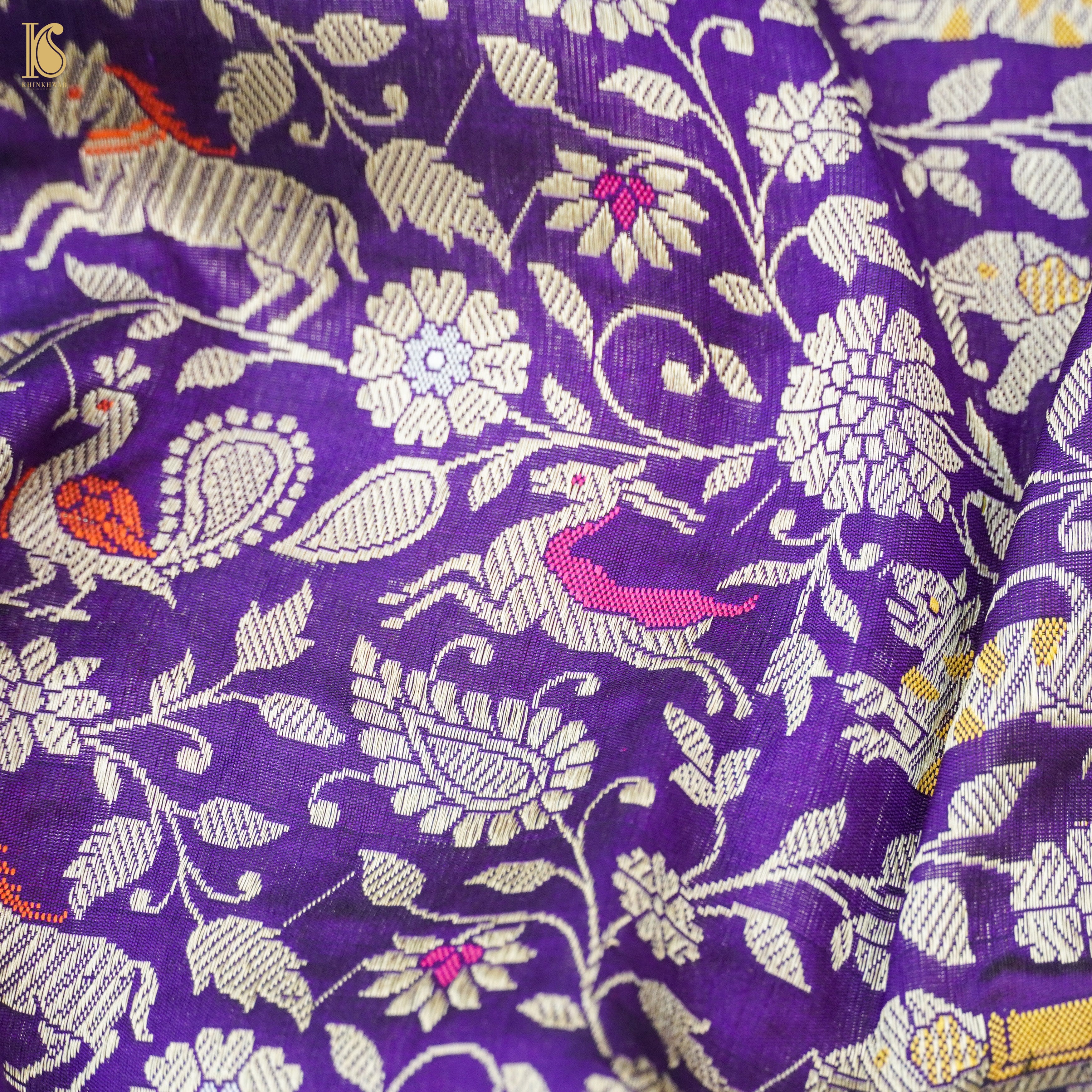 Handwoven Katan Silk Banarasi Shikargah Saree
