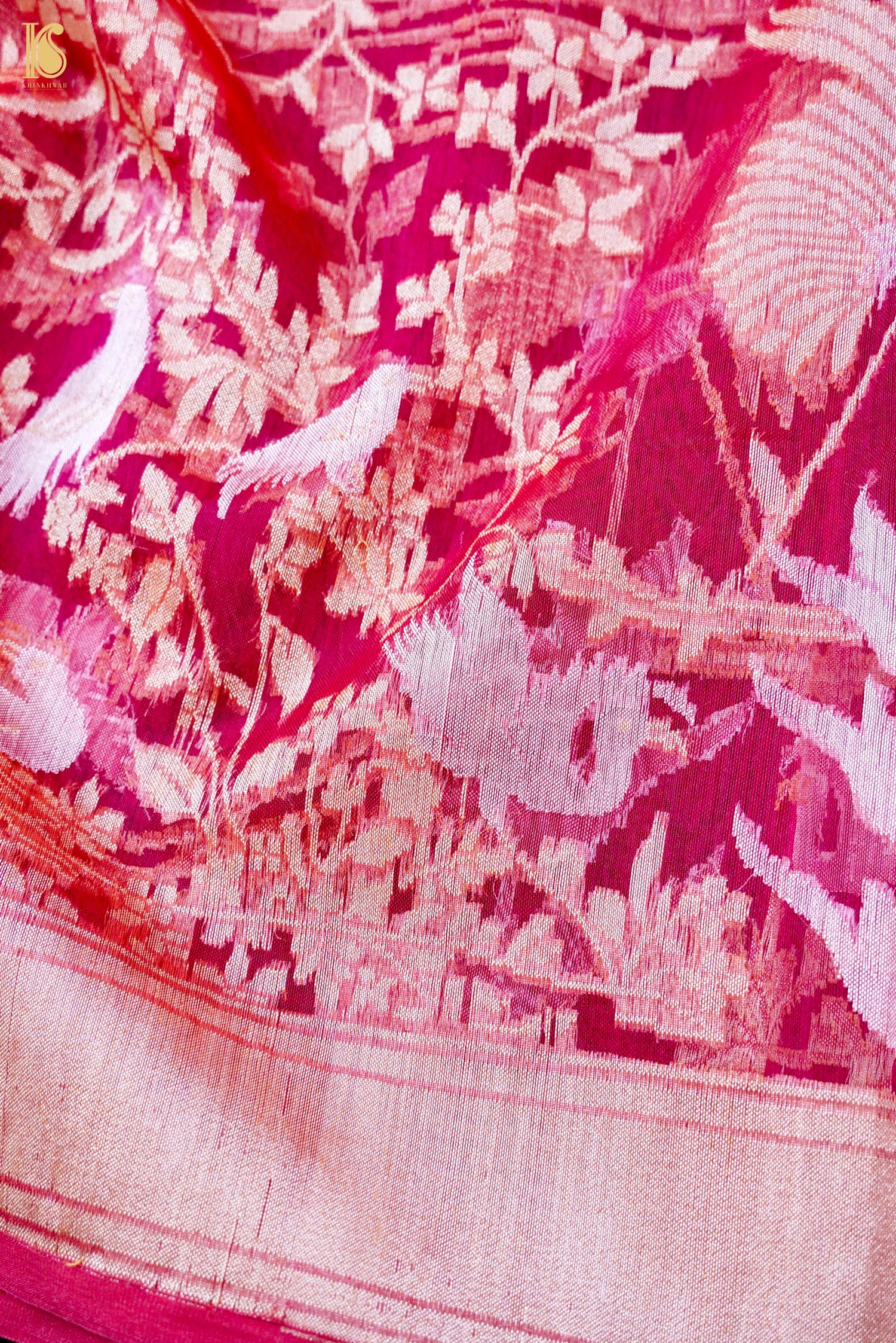 Handloom Kora Silk Banarasi Ektara Shikargah Dupatta